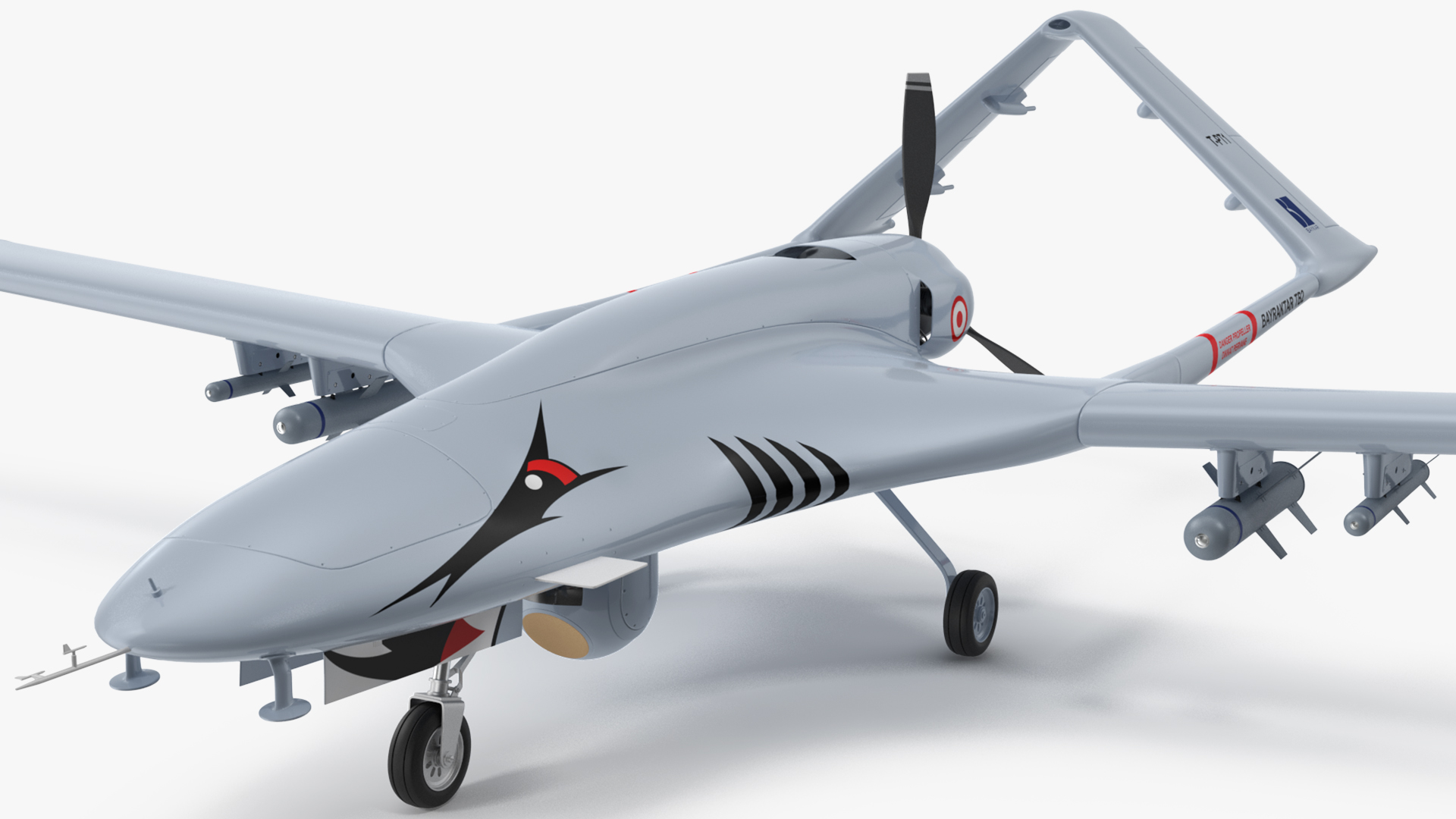 3D Bayraktar TB2 Unmanned Combat Aerial Vehicle Rigged