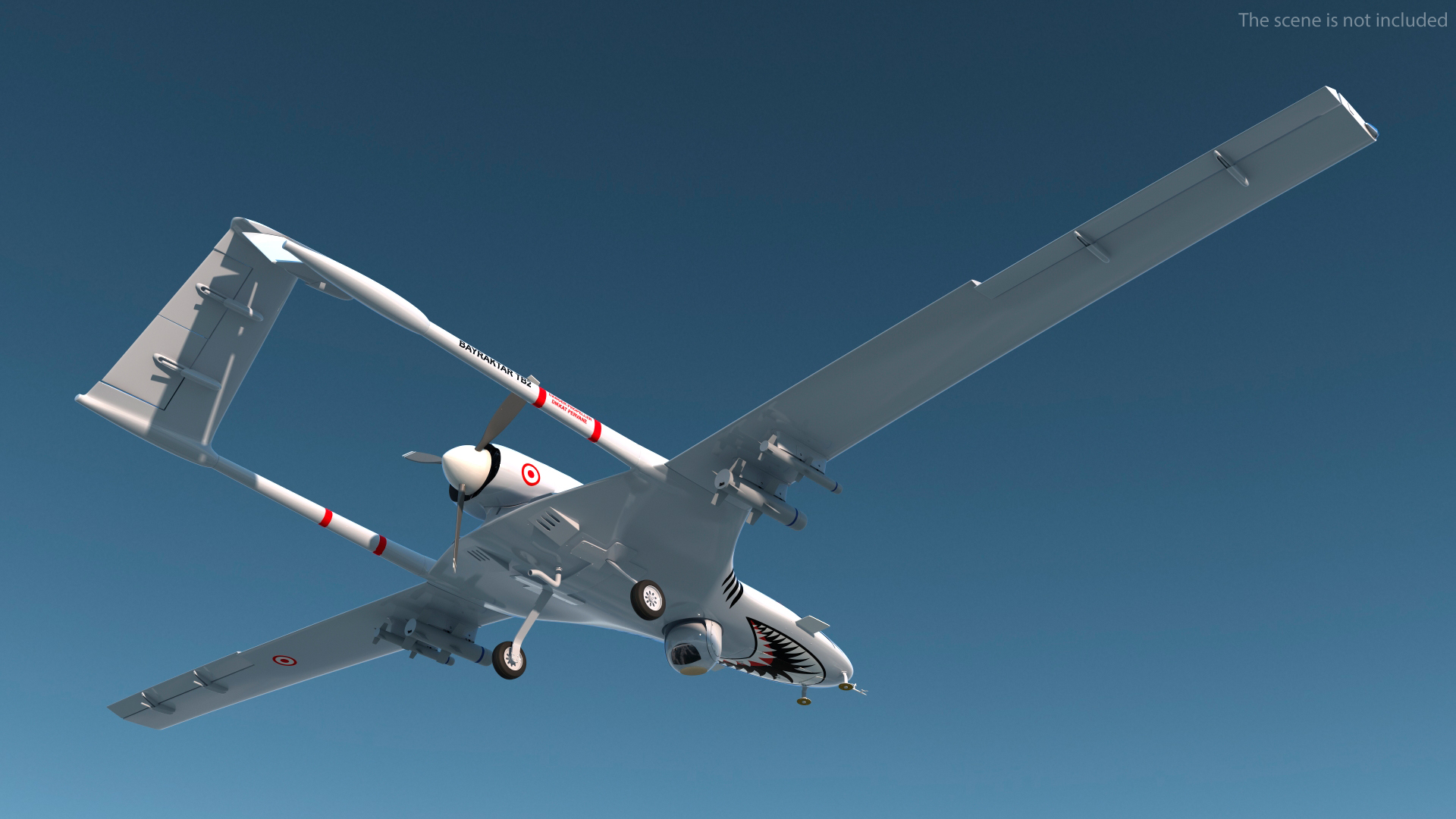 3D Bayraktar TB2 Unmanned Combat Aerial Vehicle Rigged