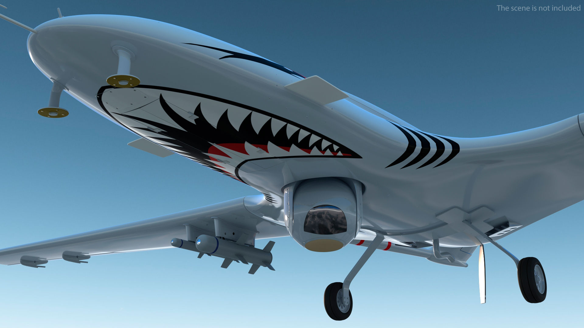 3D Bayraktar TB2 Unmanned Combat Aerial Vehicle Rigged