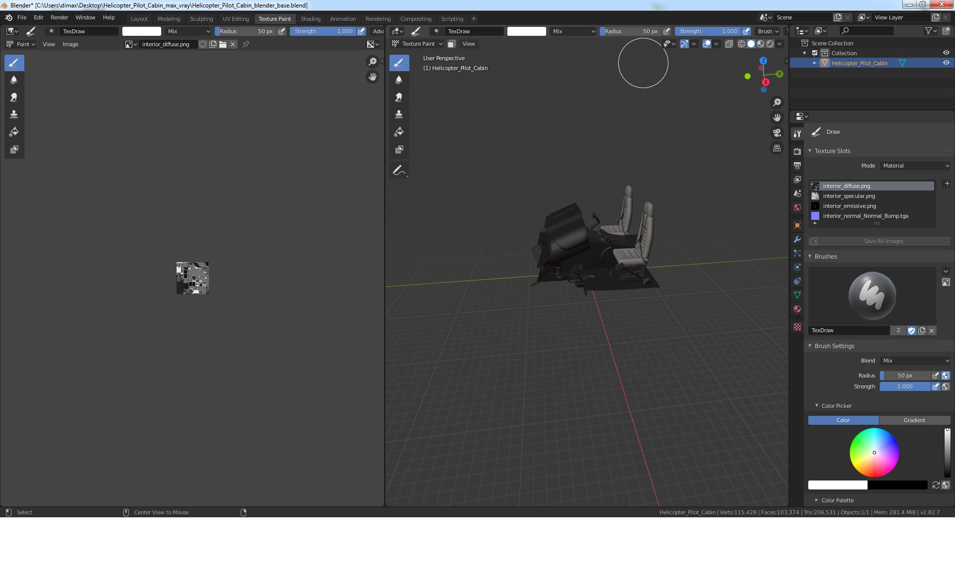 Helicopter Pilot Cabin 3D