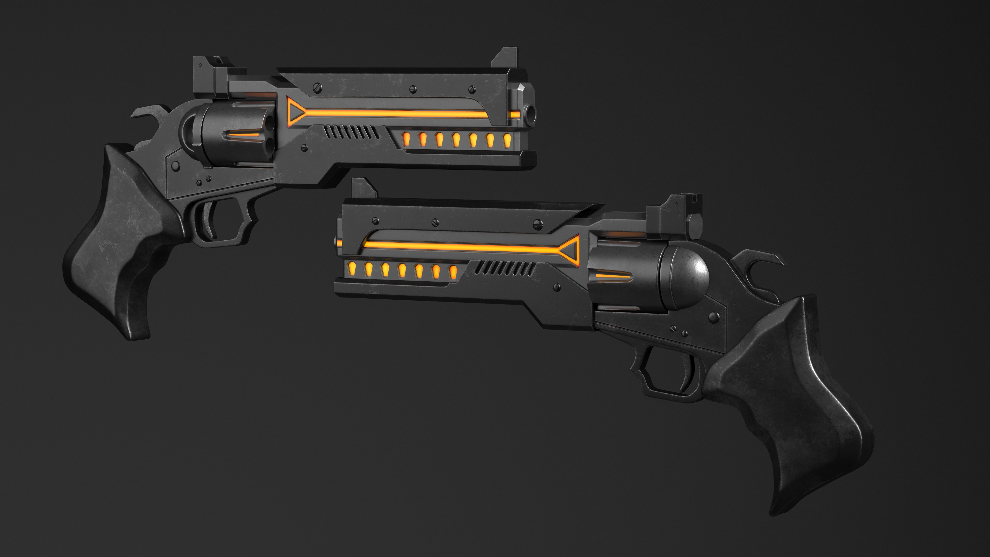 3D Futuristic Sci Fi Revolver Pistol model