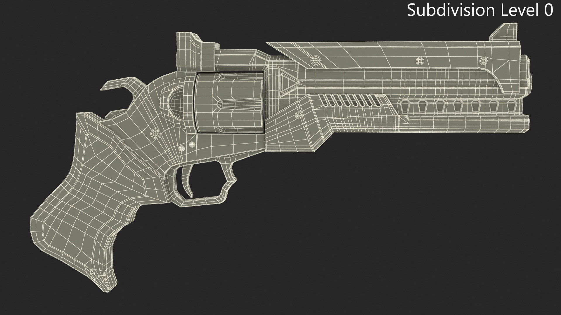 3D Futuristic Sci Fi Revolver Pistol model
