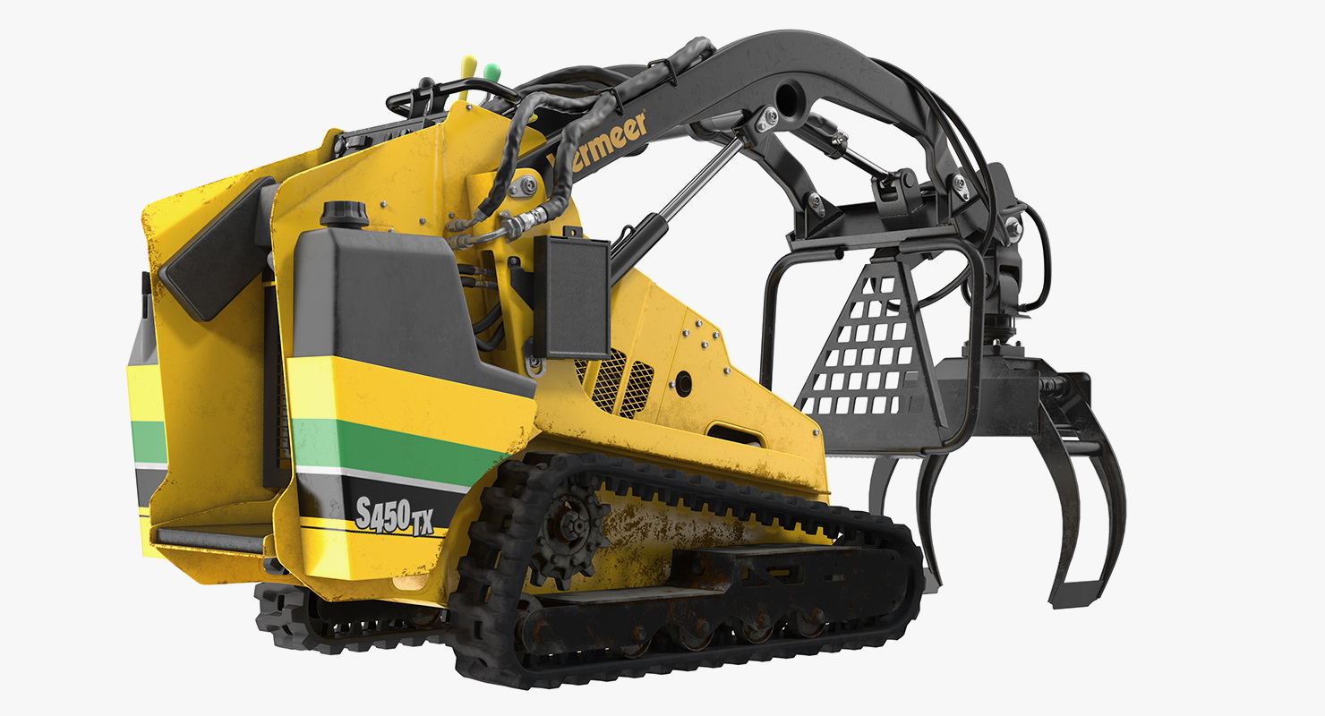 Vermeer S450TX Grapple Mini Skid Steer Dirty 3D model