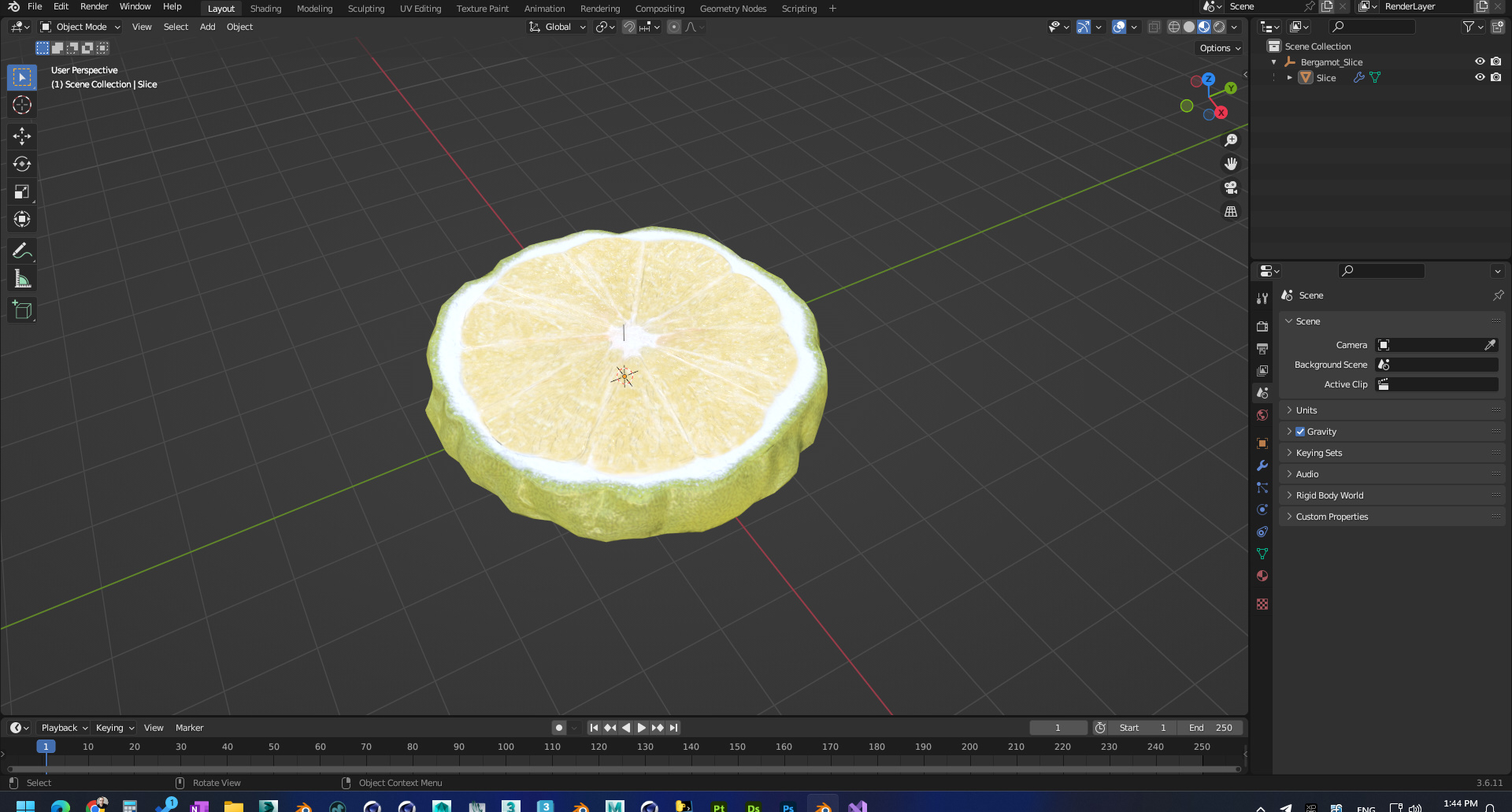 Bergamot Slice 3D model