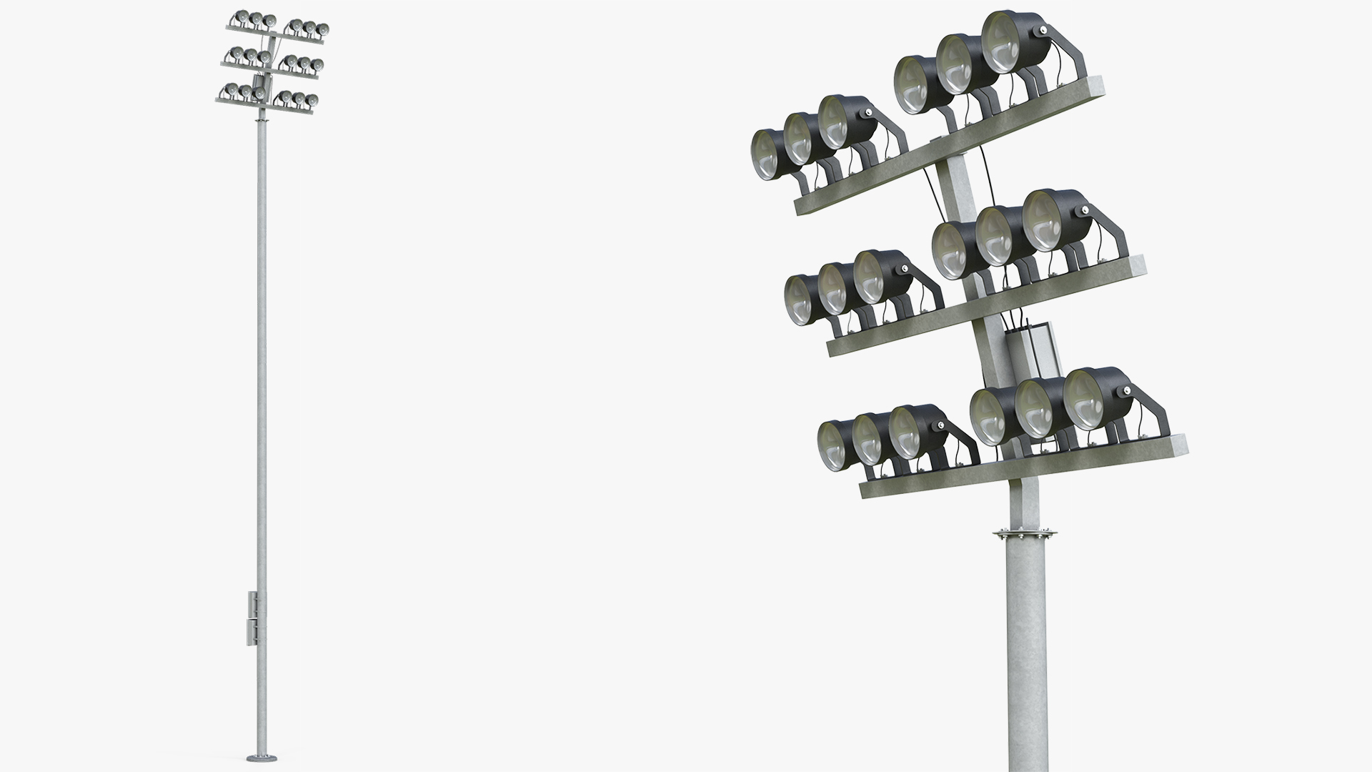 Football Field Lighting Mast 3D model preview