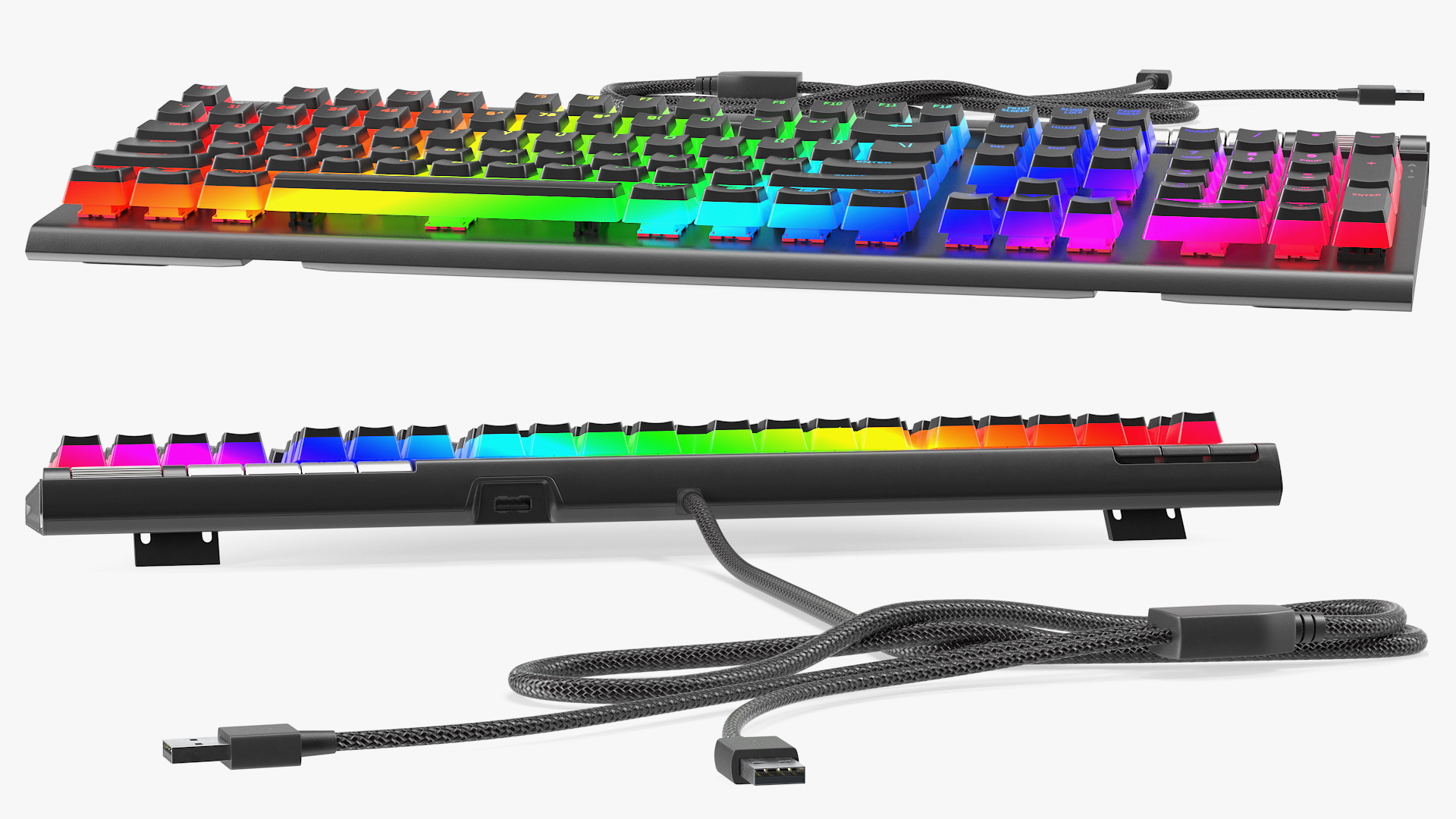 RGB Mechanical Gaming Keyboard switched On 3D