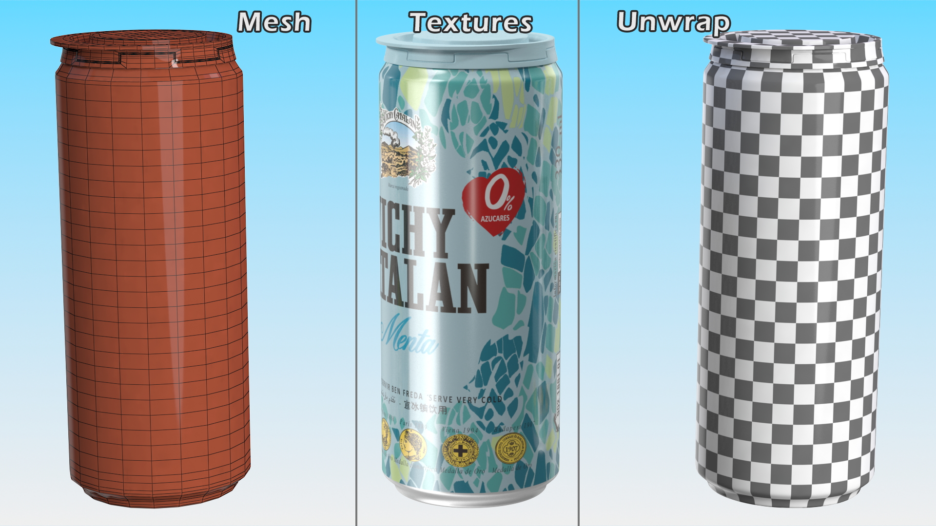 3D Therapeutic Table Water Can Vichy Catalan Mint