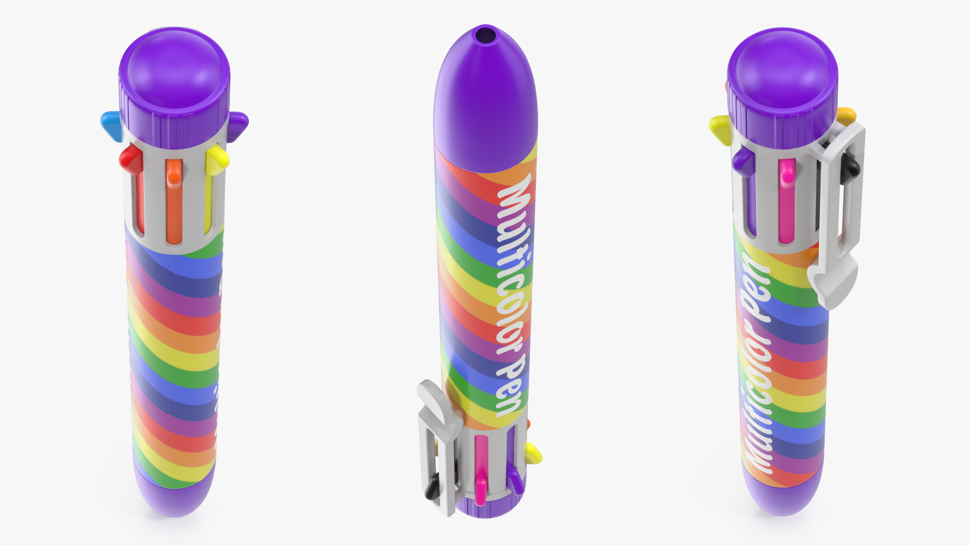 Rainbow Multicolor Ballpoint Pen 3D