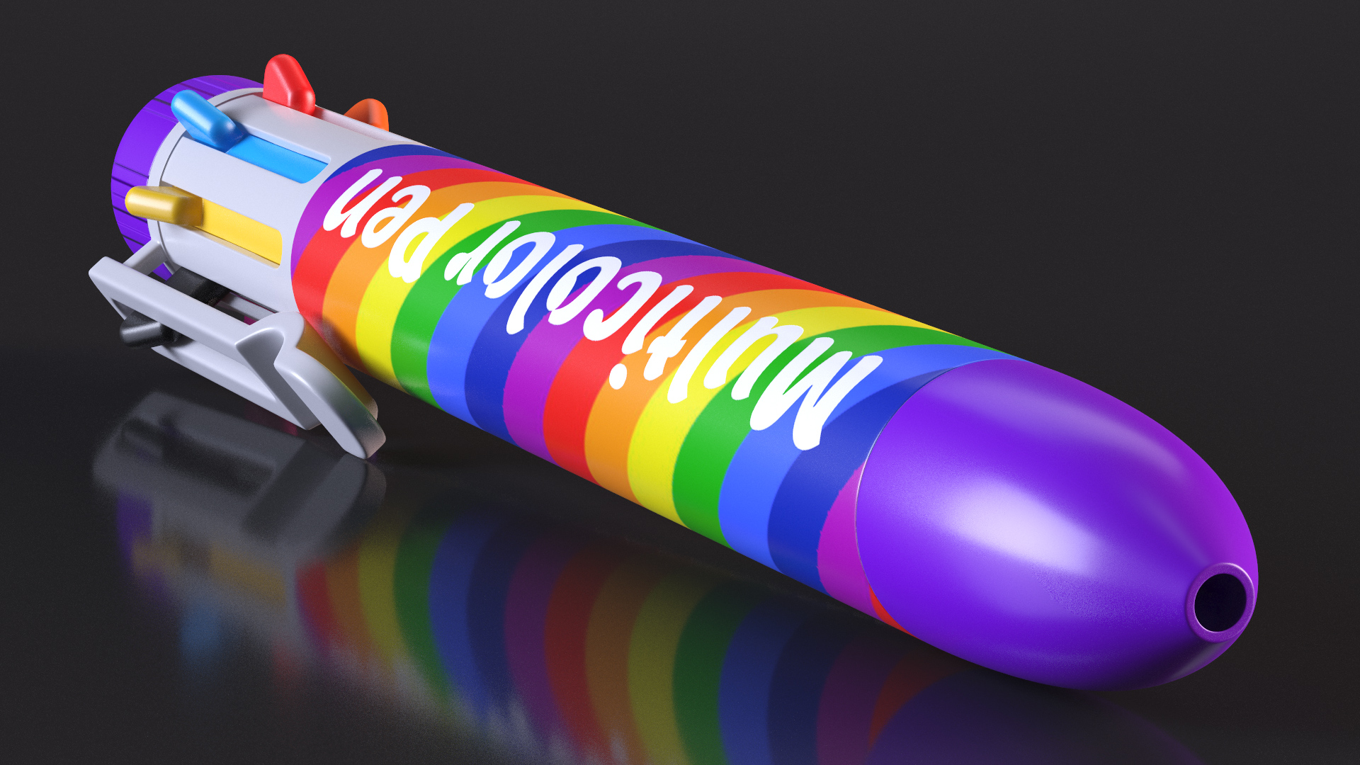 Rainbow Multicolor Ballpoint Pen 3D