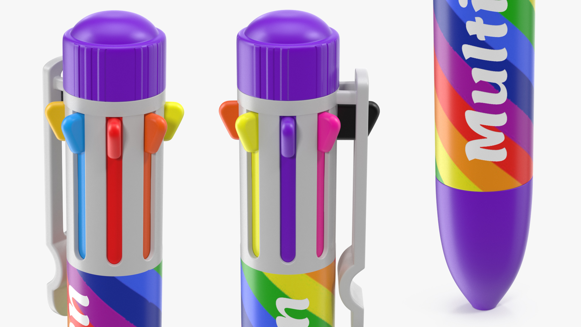 Rainbow Multicolor Ballpoint Pen 3D