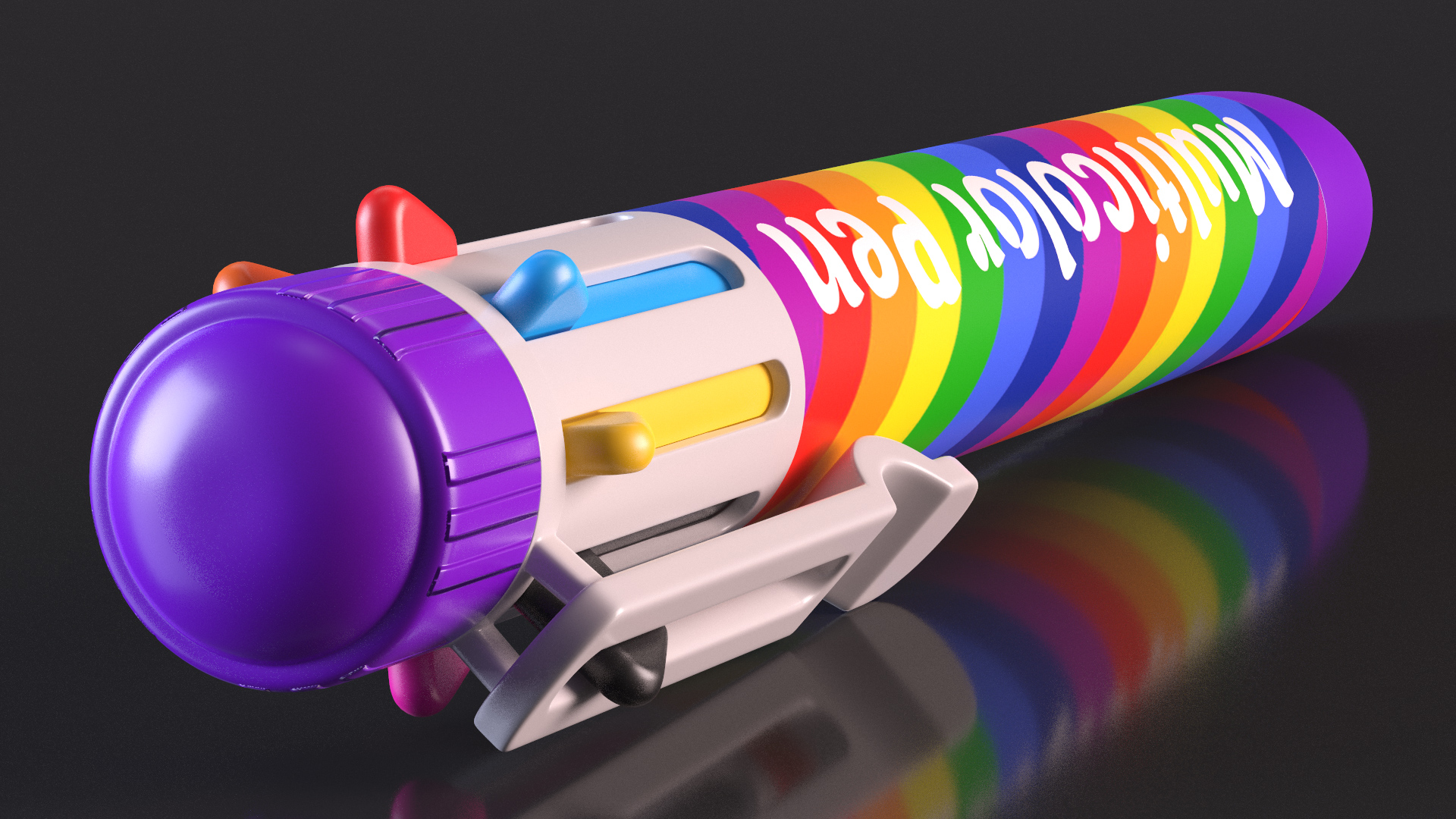 Rainbow Multicolor Ballpoint Pen 3D