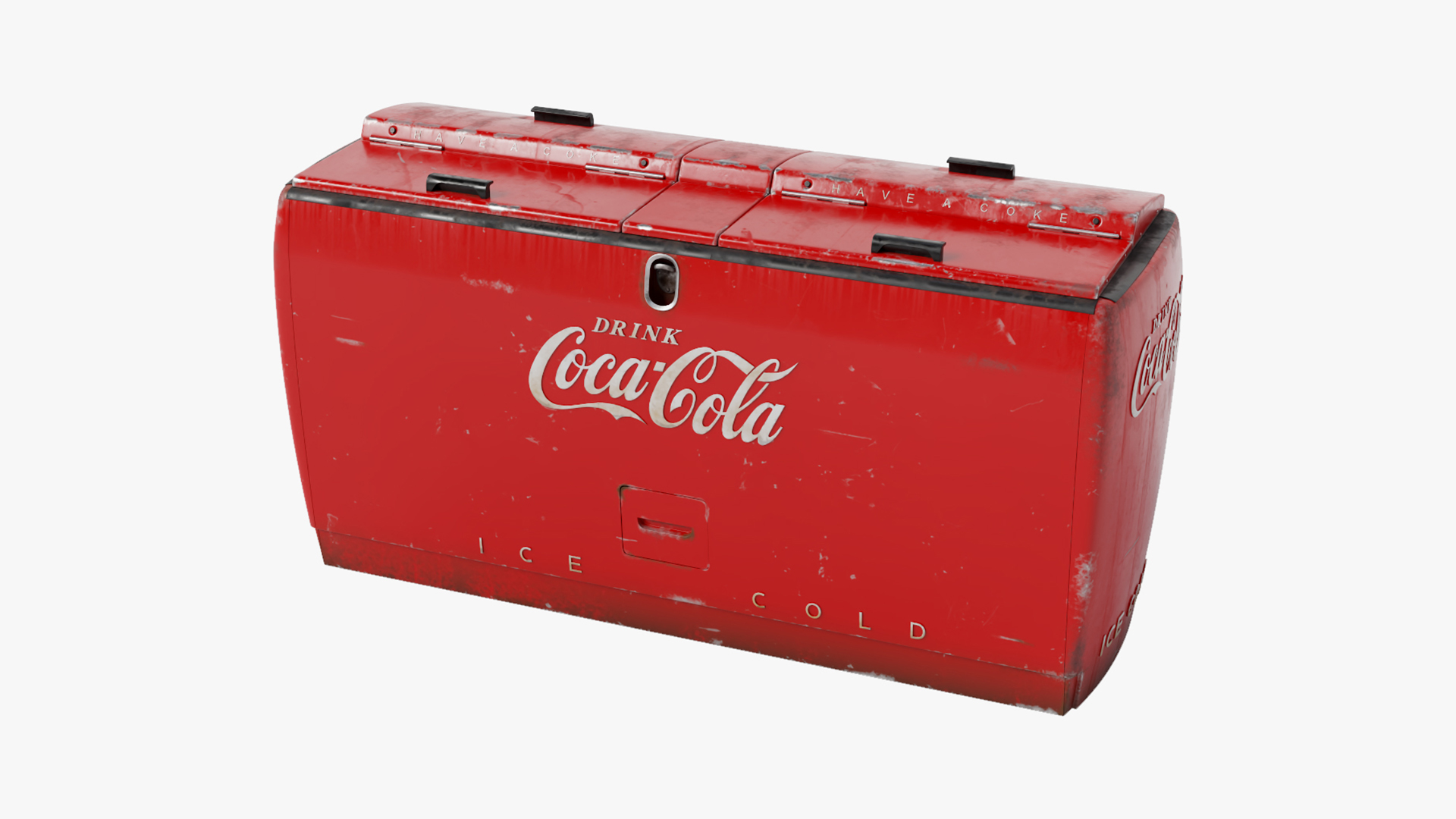 Worn Vintage Double Refrigerator Coca Cola 3D