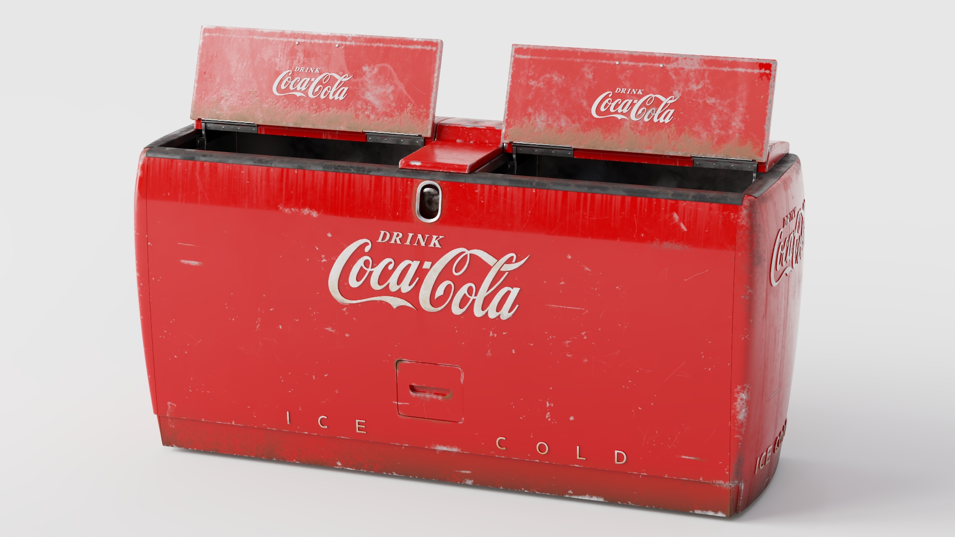 Worn Vintage Double Refrigerator Coca Cola 3D