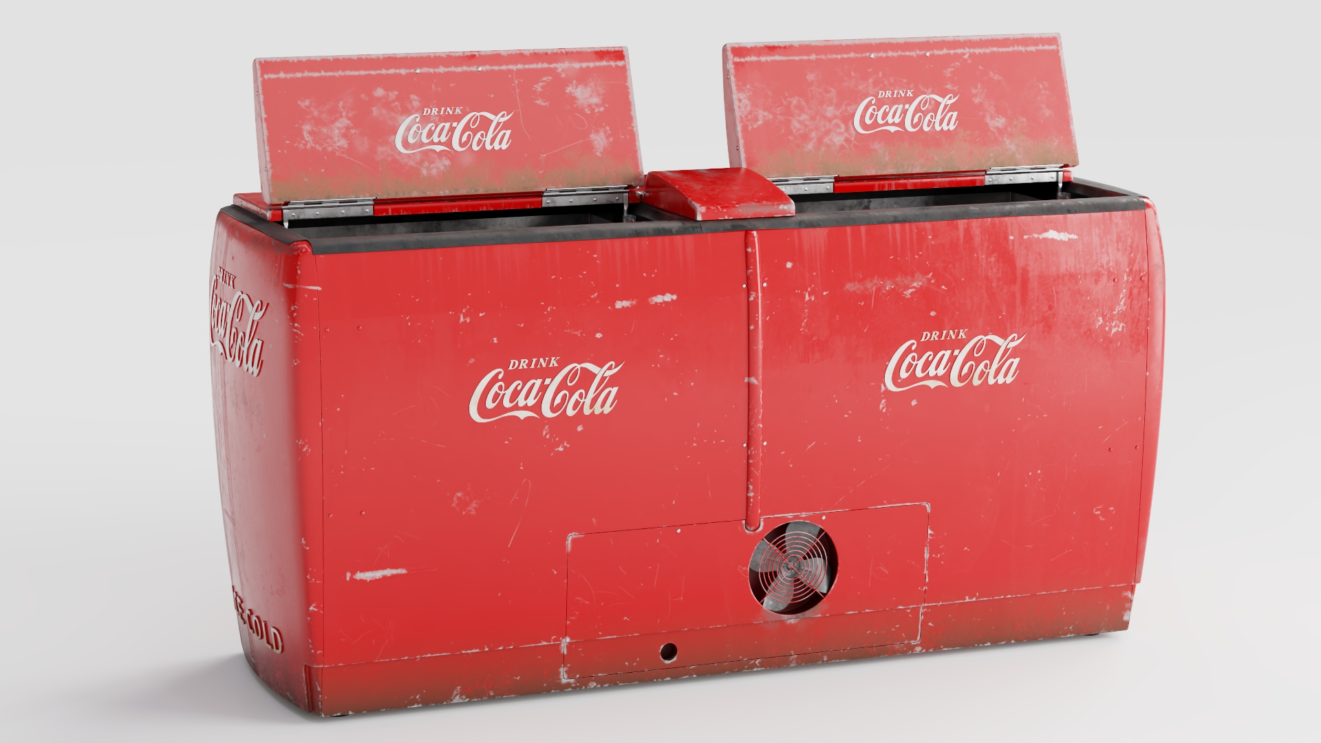 Worn Vintage Double Refrigerator Coca Cola 3D