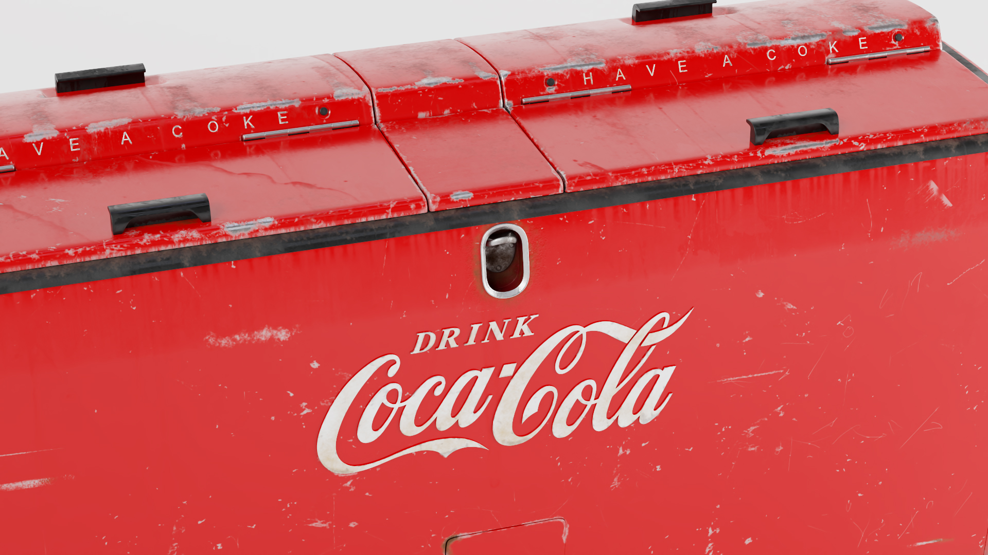 Worn Vintage Double Refrigerator Coca Cola 3D