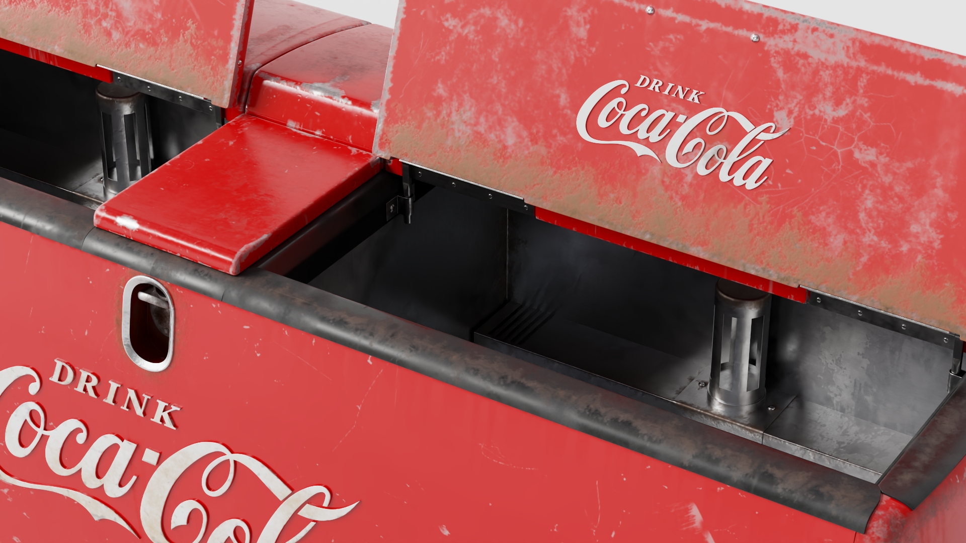 Worn Vintage Double Refrigerator Coca Cola 3D