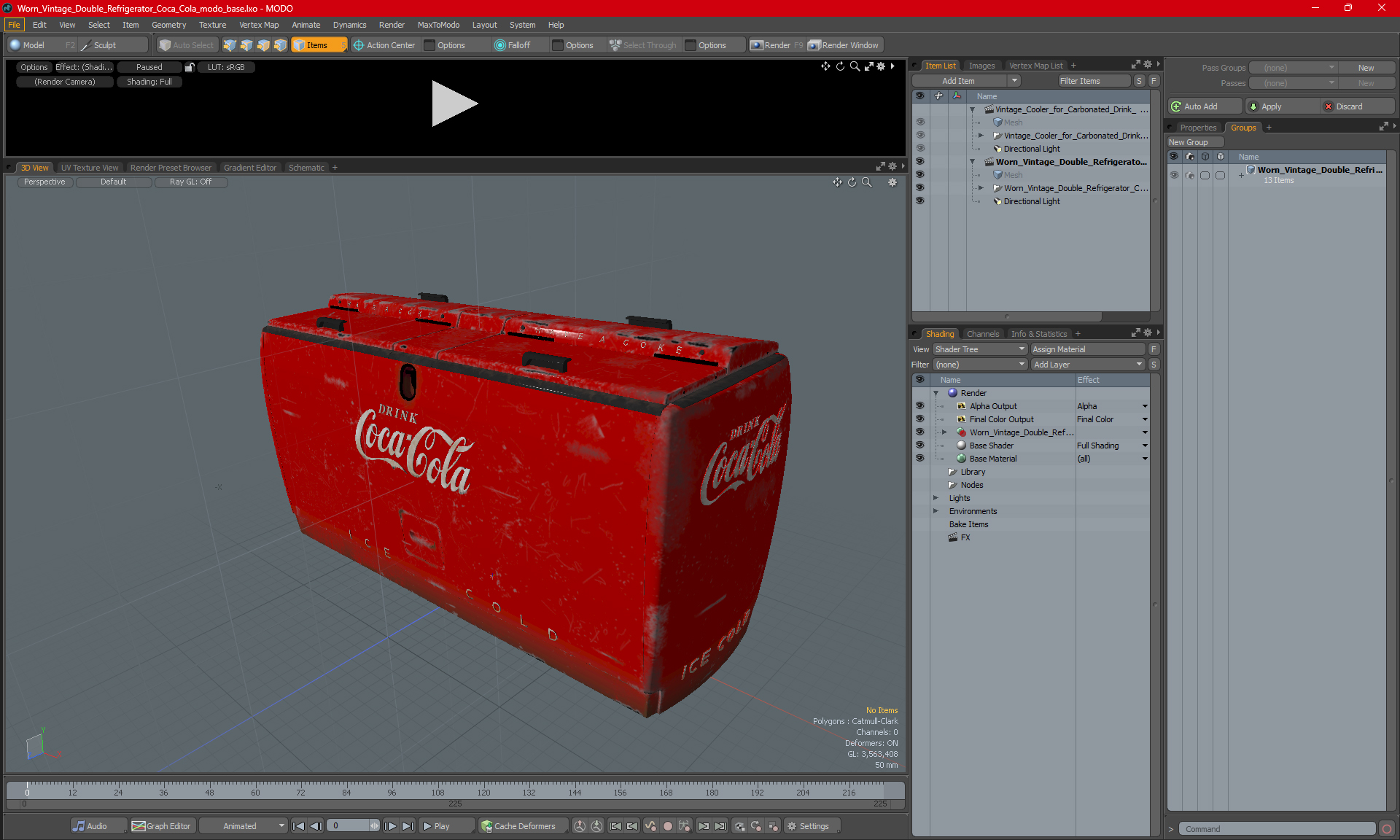 Worn Vintage Double Refrigerator Coca Cola 3D