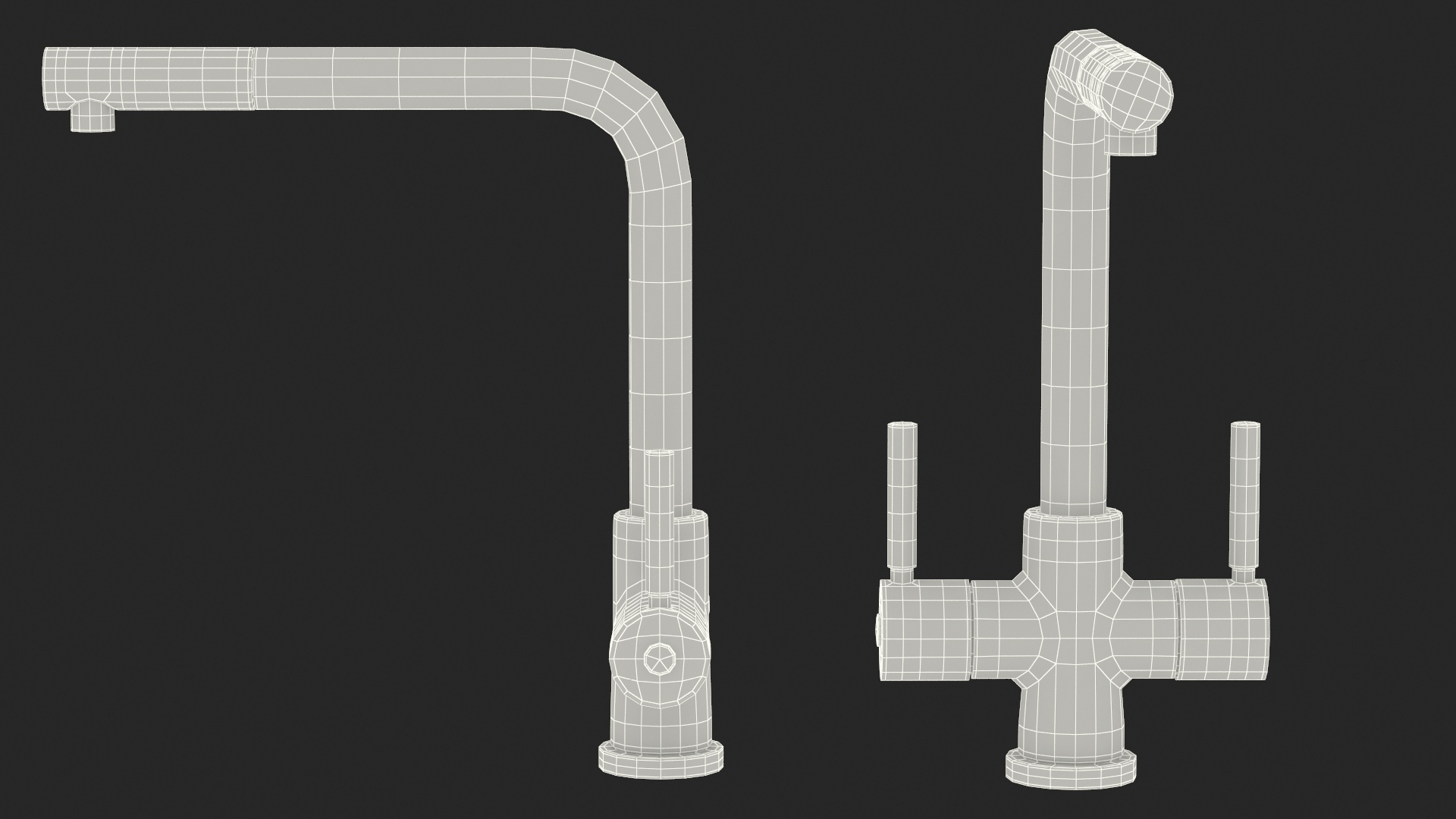 3D Angular Dual Lever Sink Mixer Tap model