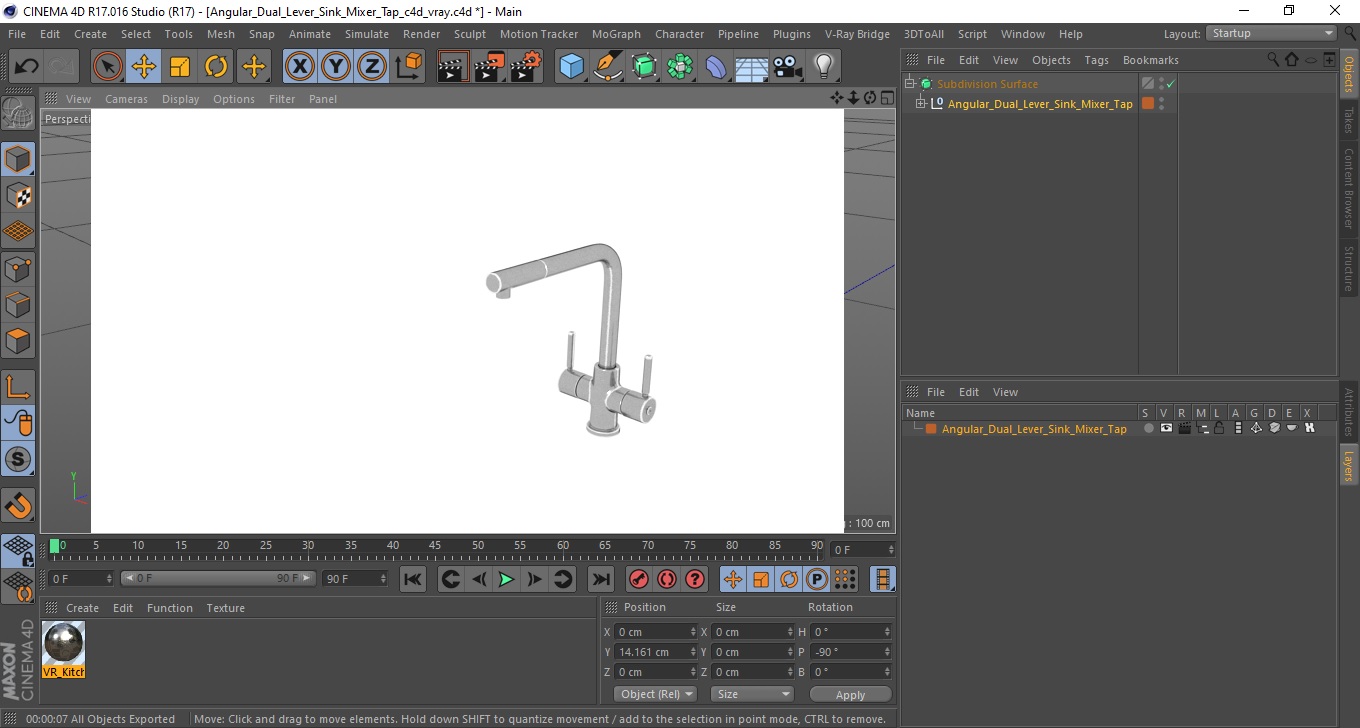3D Angular Dual Lever Sink Mixer Tap model
