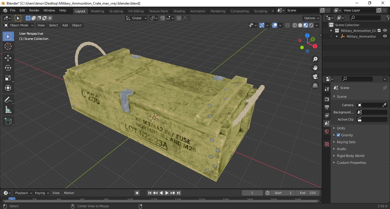 3D model Military Ammunition Crate