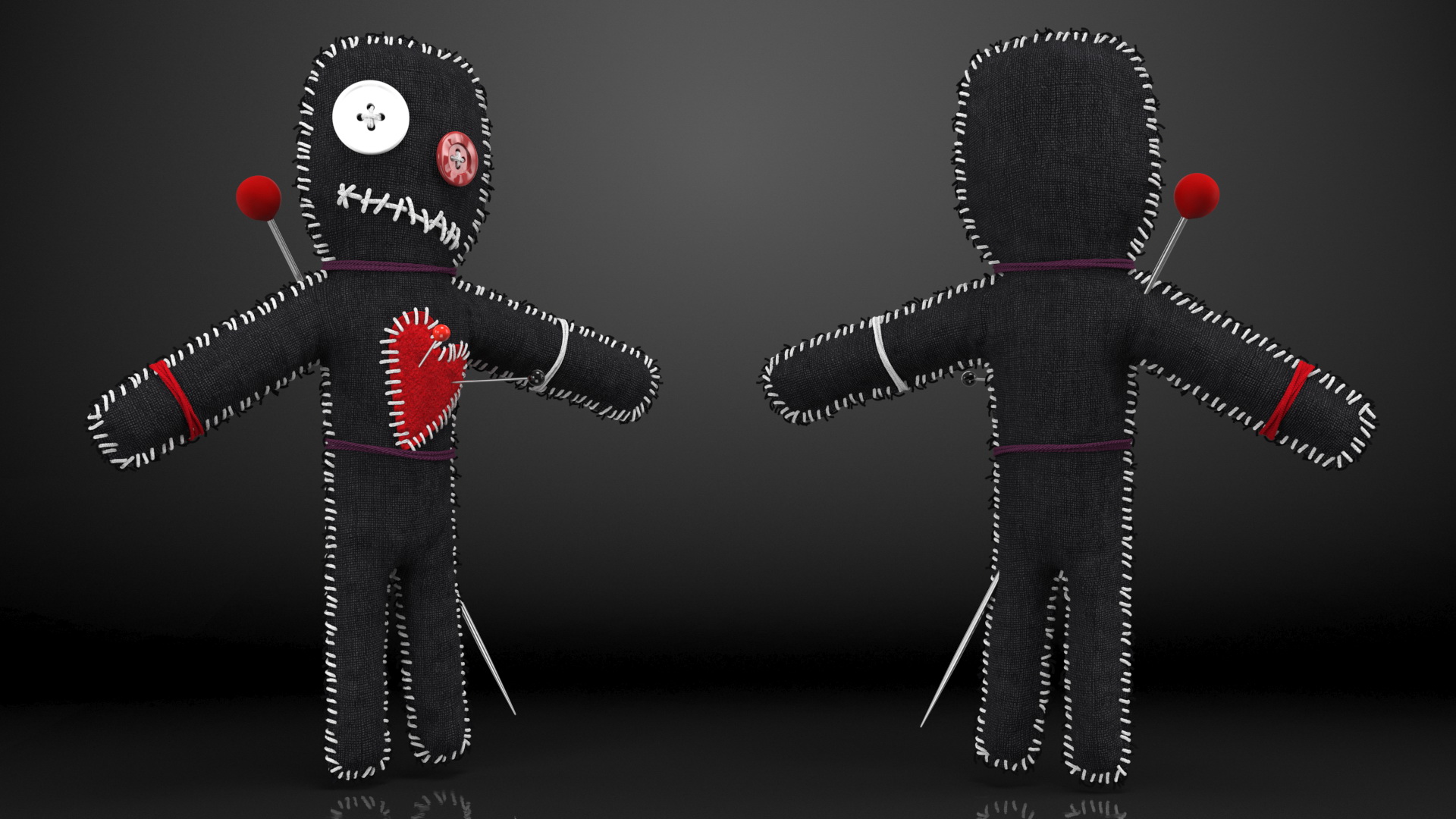 Voodoo Doll Black 3D