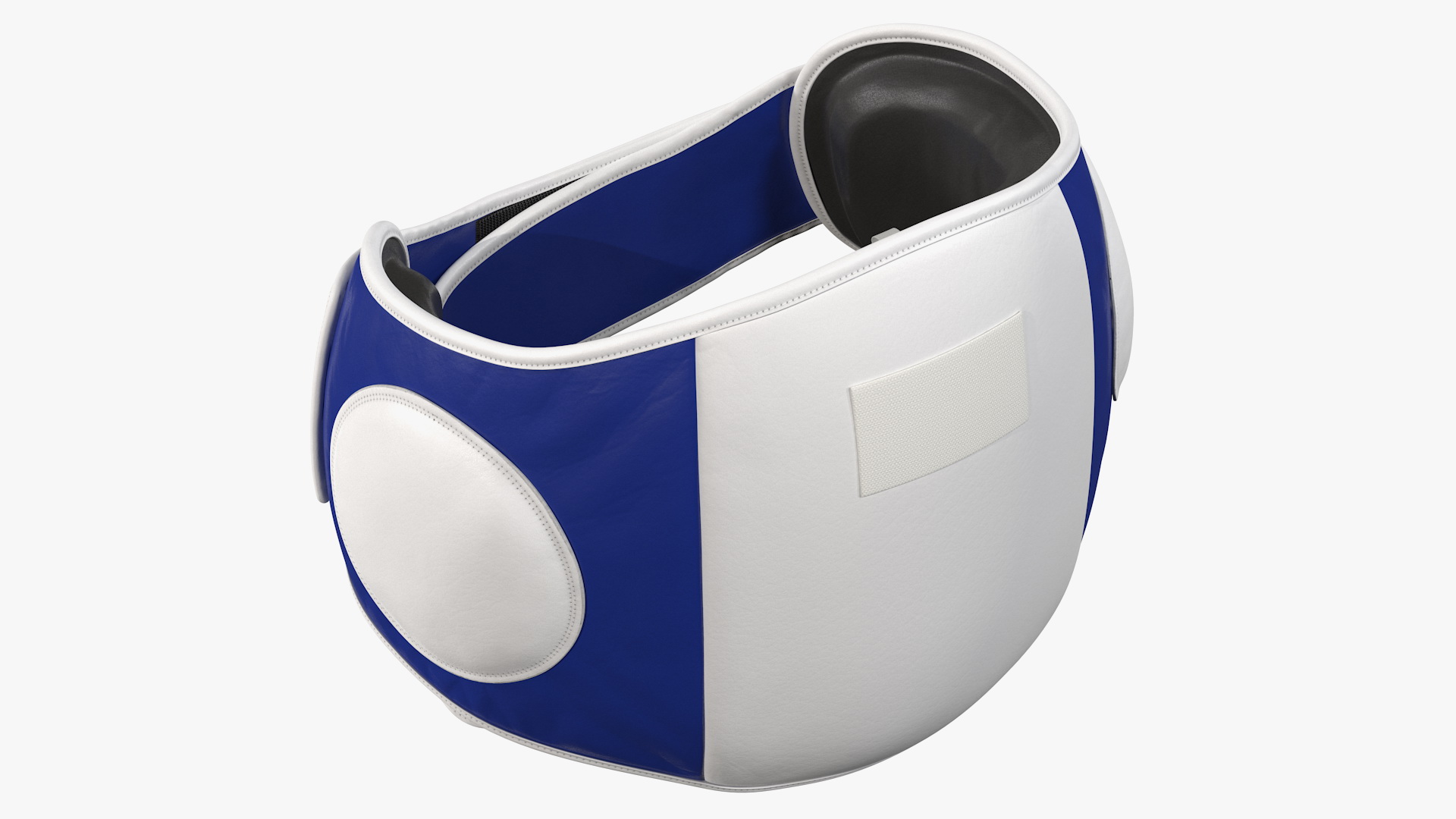 3D Muay Thai Leather Belly Pad Maneken White Blue