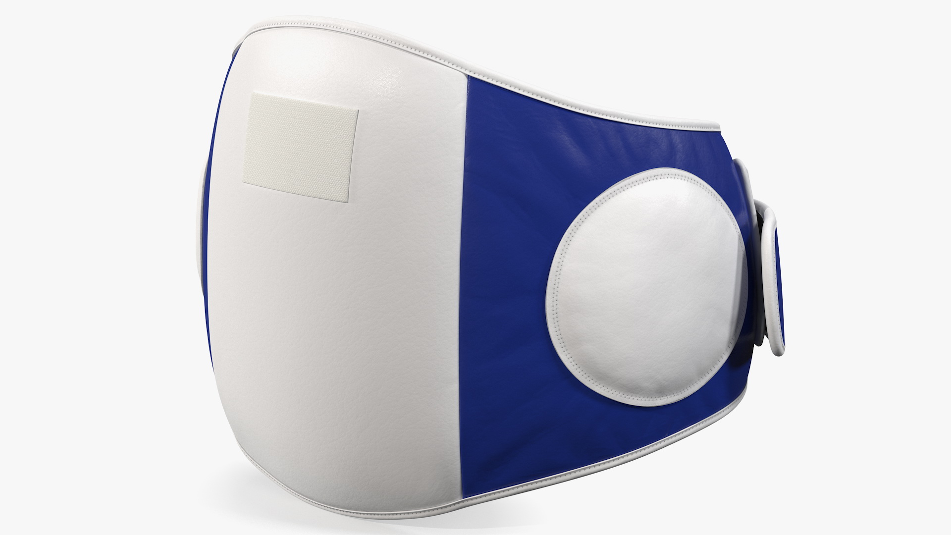 3D Muay Thai Leather Belly Pad Maneken White Blue