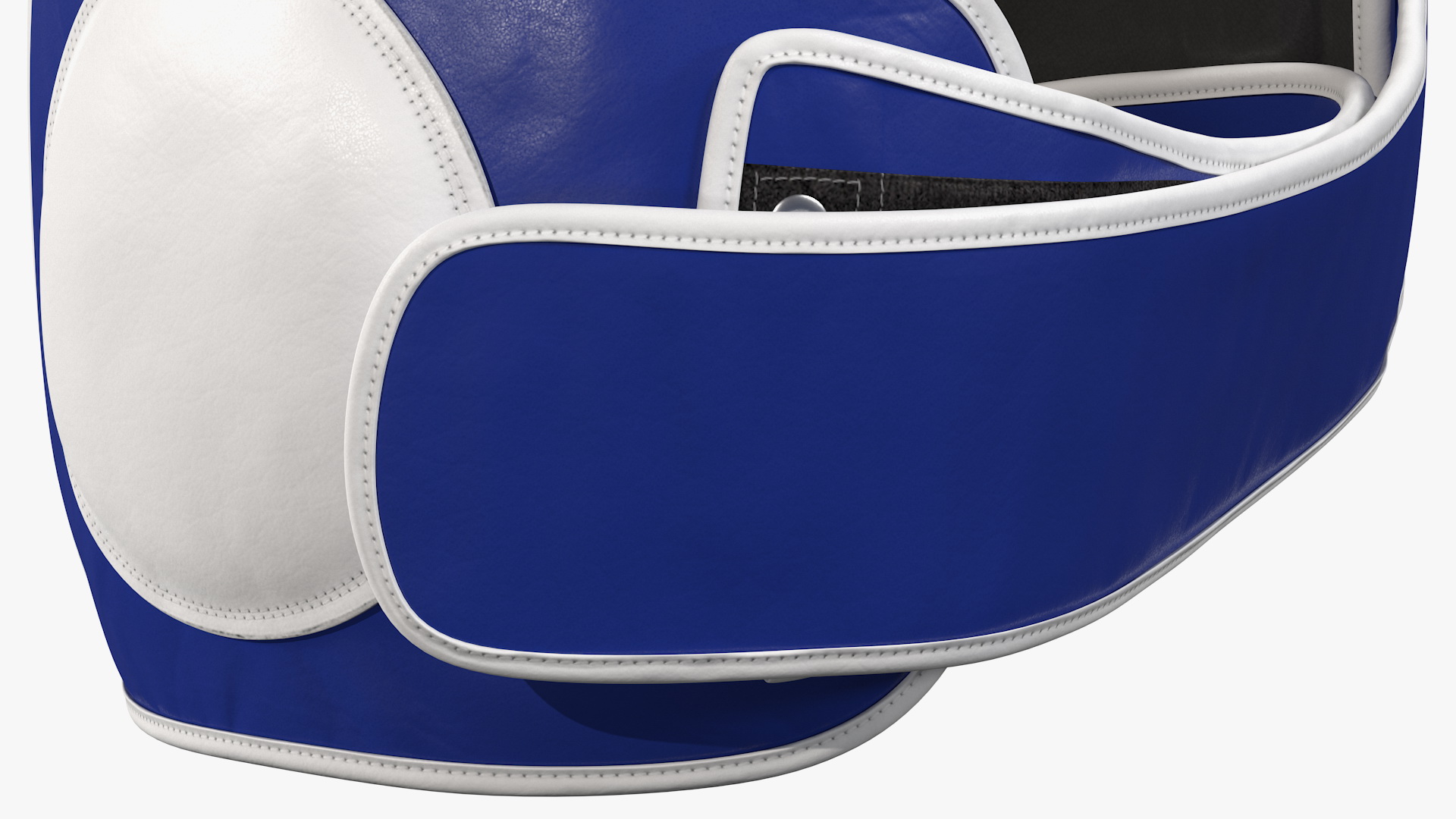 3D Muay Thai Leather Belly Pad Maneken White Blue