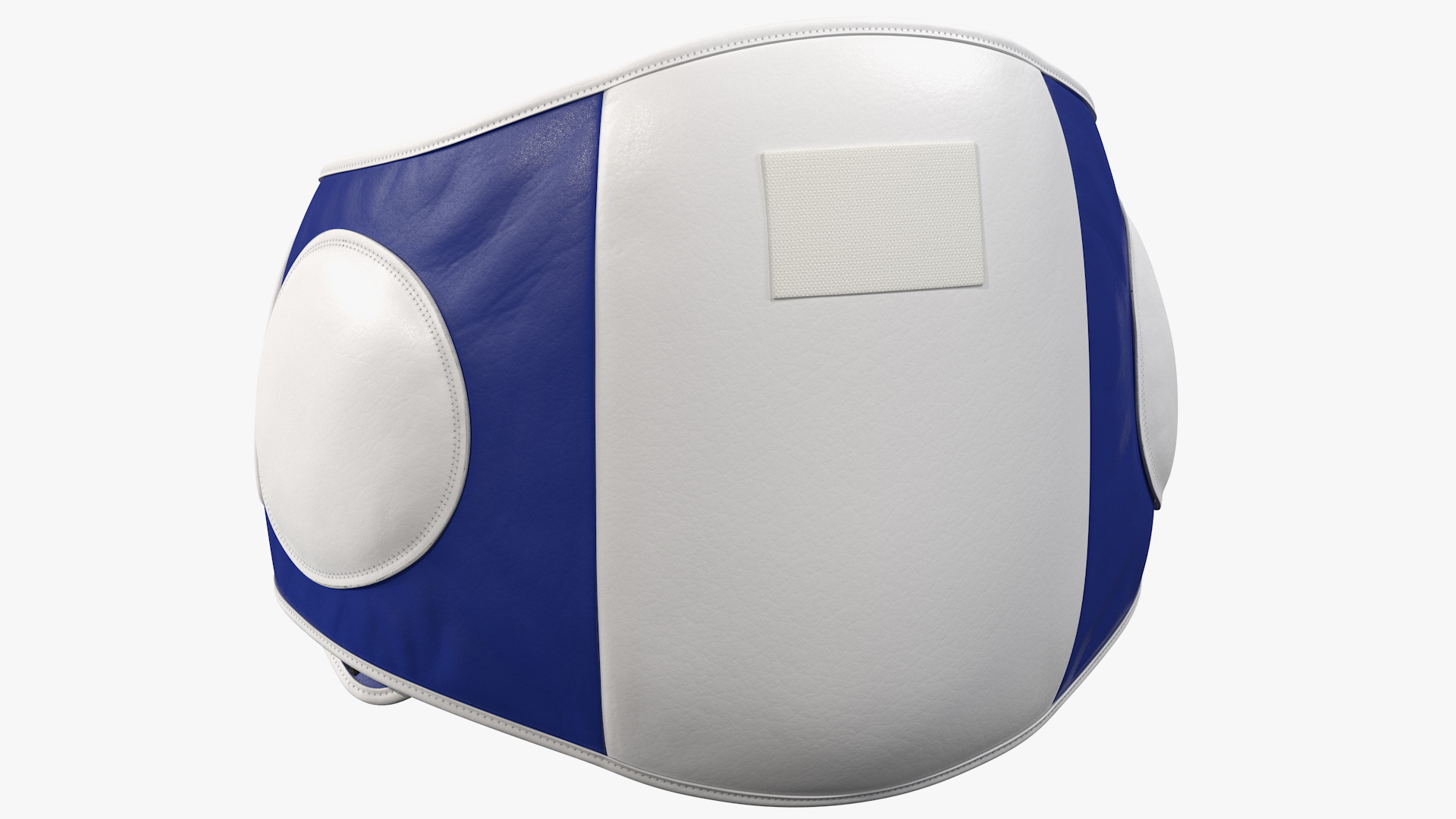 3D Muay Thai Leather Belly Pad Maneken White Blue