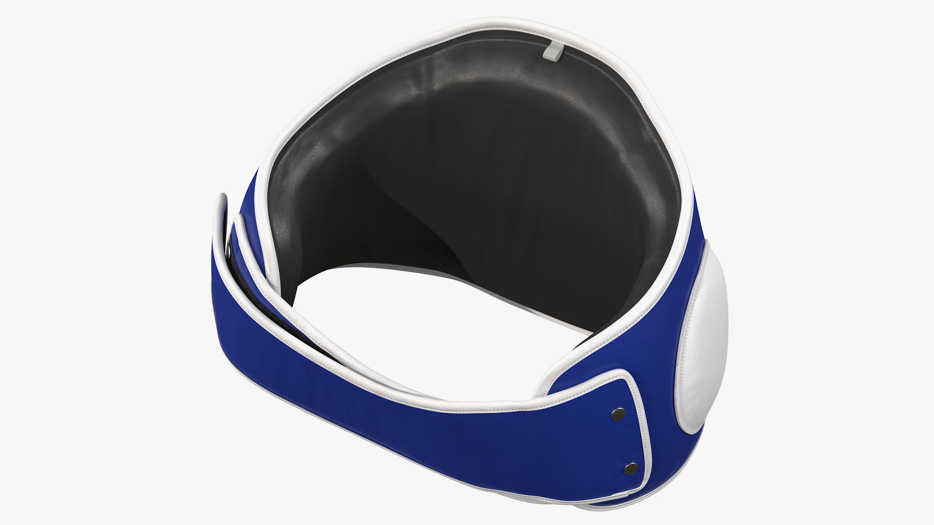 3D Muay Thai Leather Belly Pad Maneken White Blue