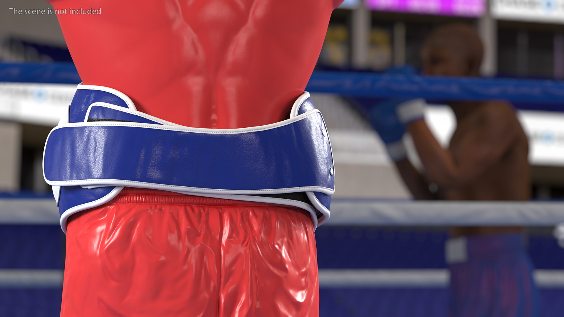 3D Muay Thai Leather Belly Pad Maneken White Blue