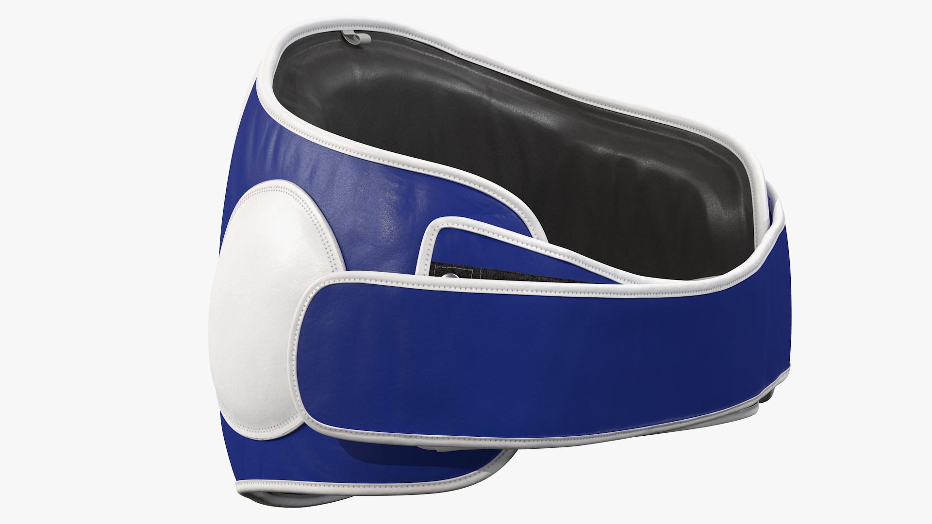 3D Muay Thai Leather Belly Pad Maneken White Blue