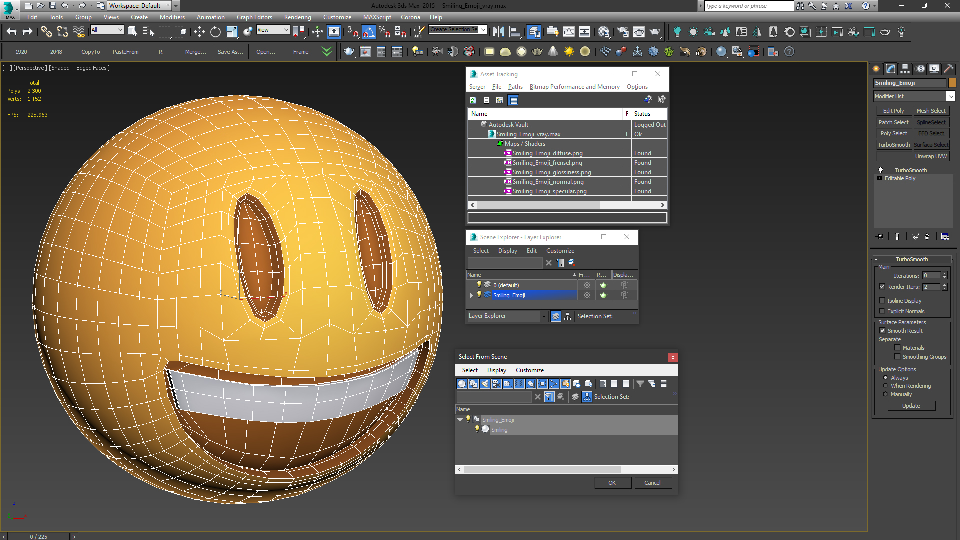 3D Smiling Emoji model