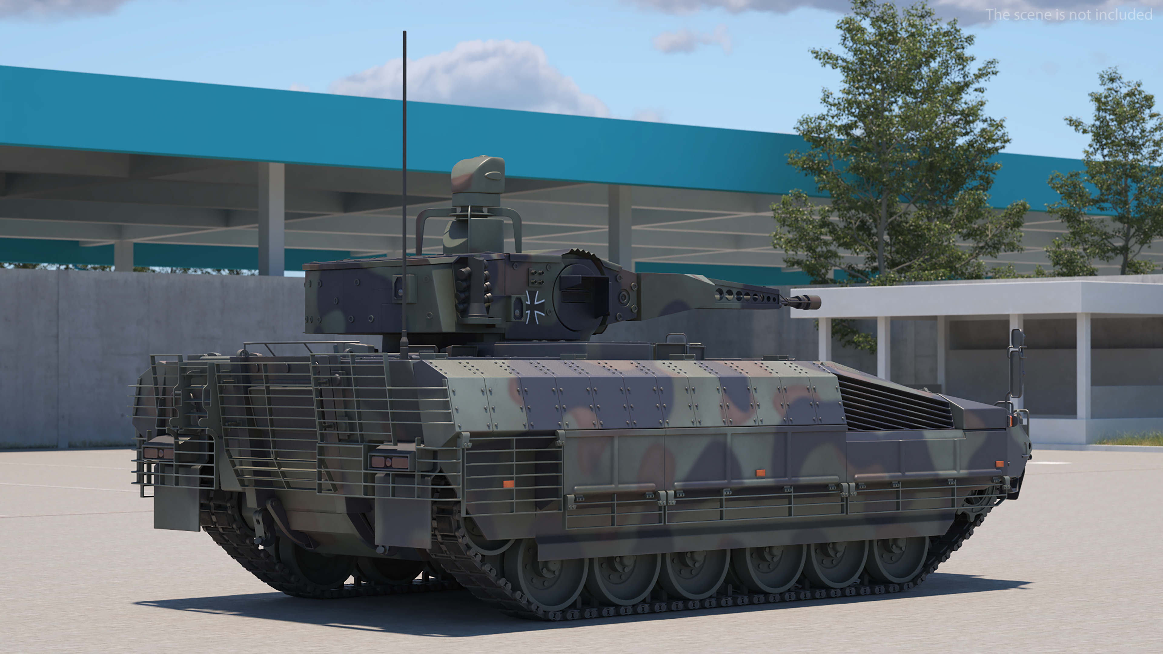 Puma German IFV Military Tank Green Rigged 3D