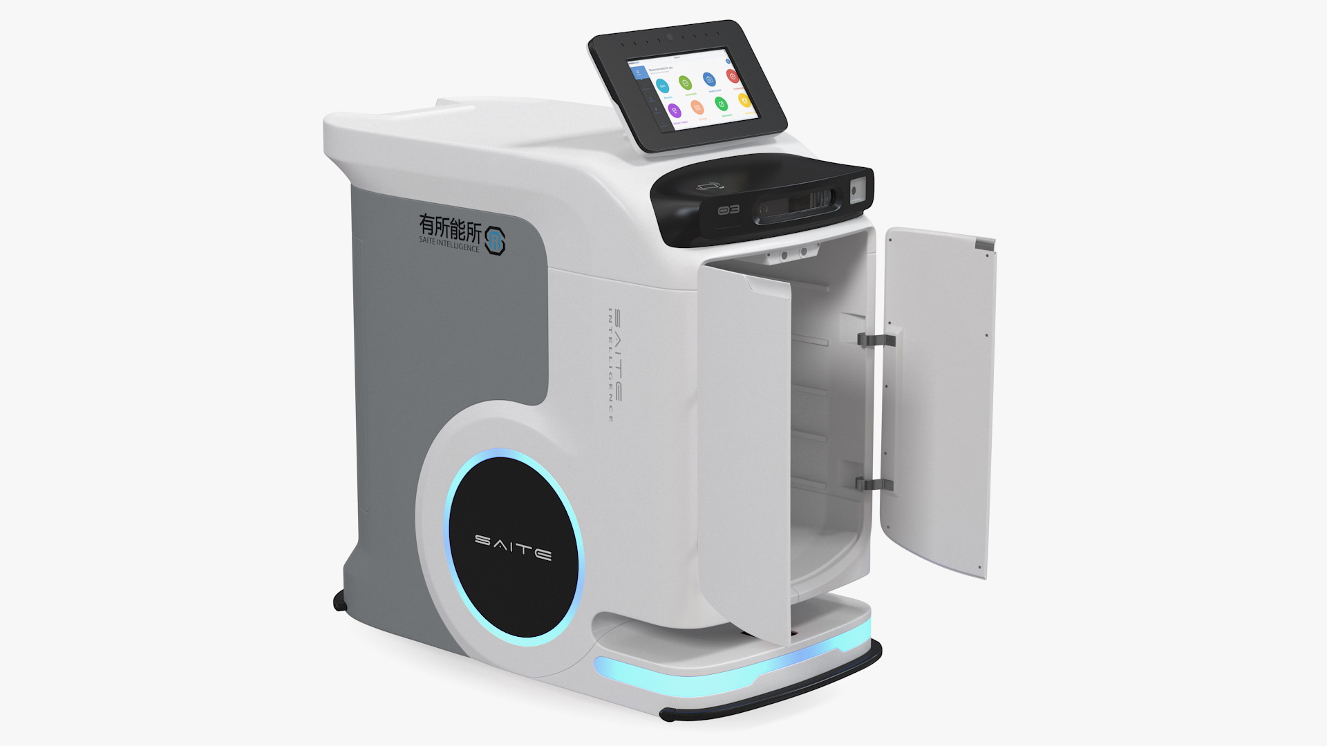 SAITE Intelligence Hospital Delivery Robot Rigged 3D model