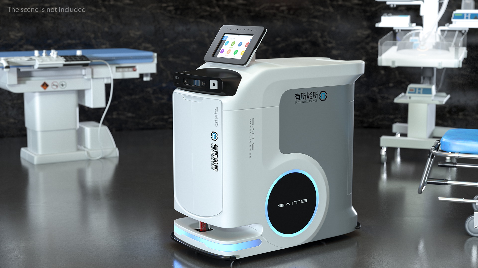 SAITE Intelligence Hospital Delivery Robot Rigged 3D model