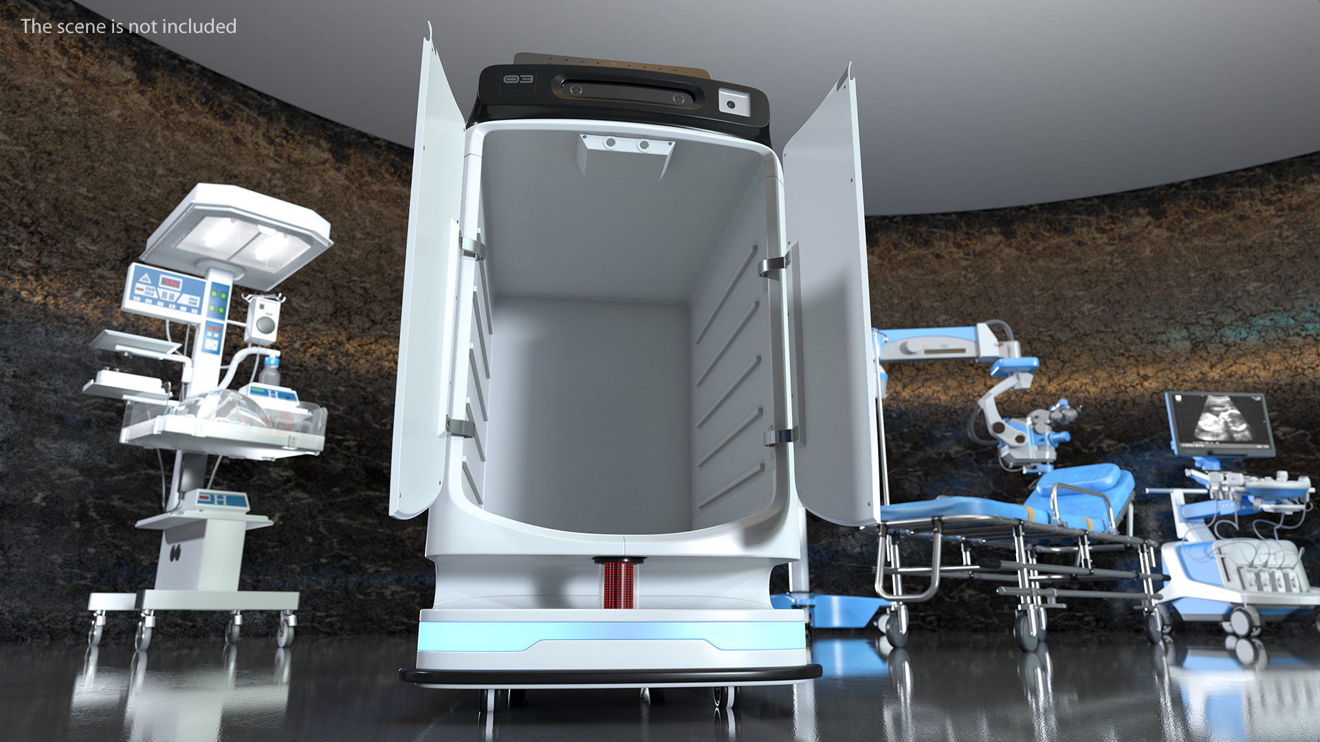 SAITE Intelligence Hospital Delivery Robot Rigged 3D model