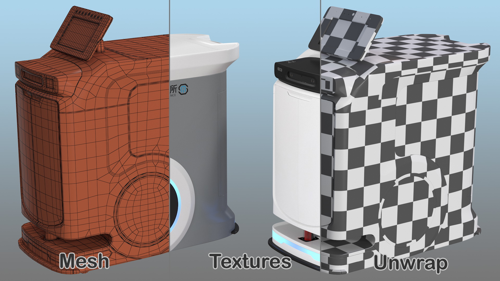 SAITE Intelligence Hospital Delivery Robot Rigged 3D model