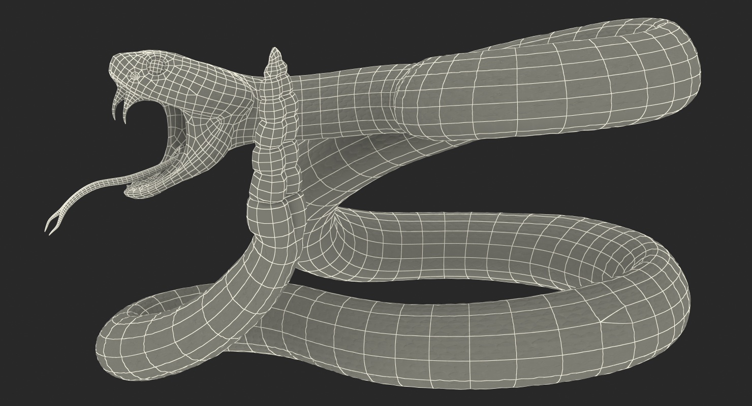 Light Rattlesnake Attack Pose 3D model