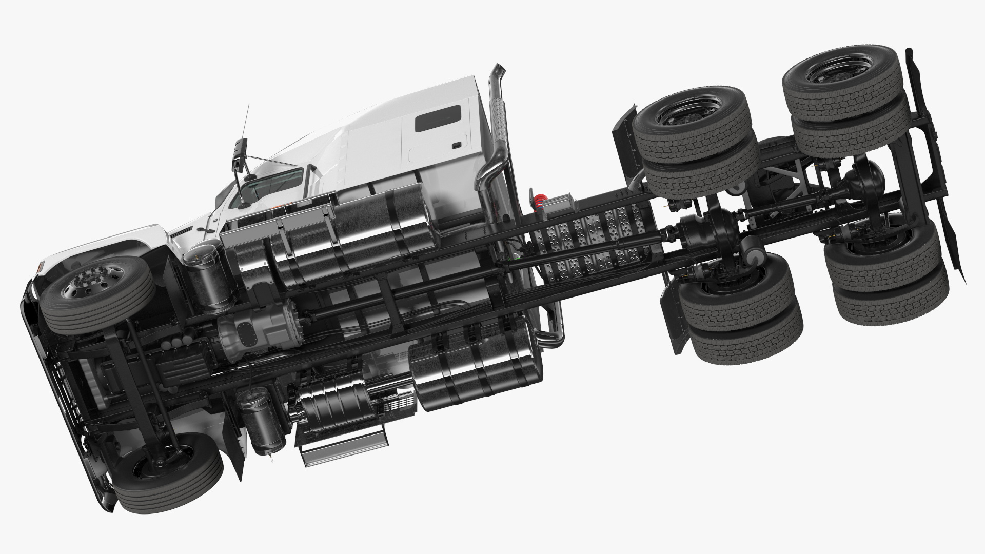 3D 2025 Semi Truck White Rigged model