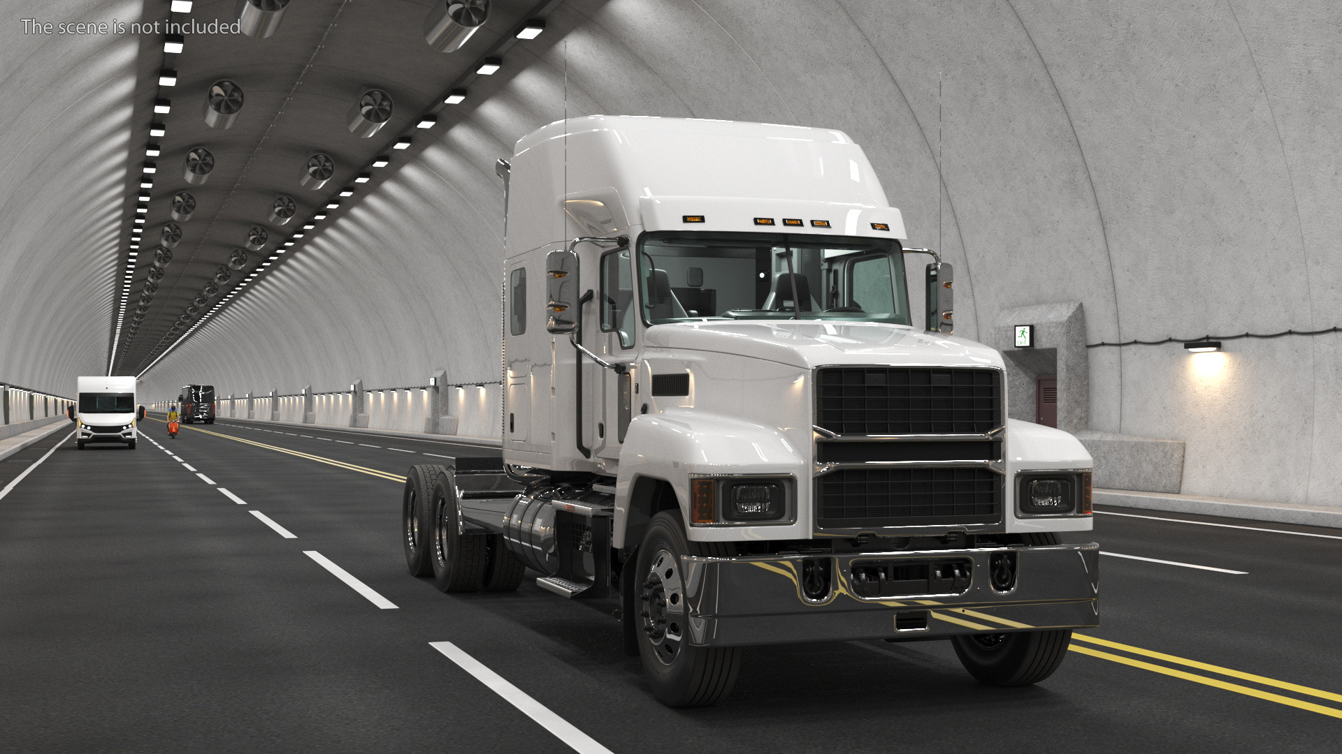 3D 2025 Semi Truck White Rigged model