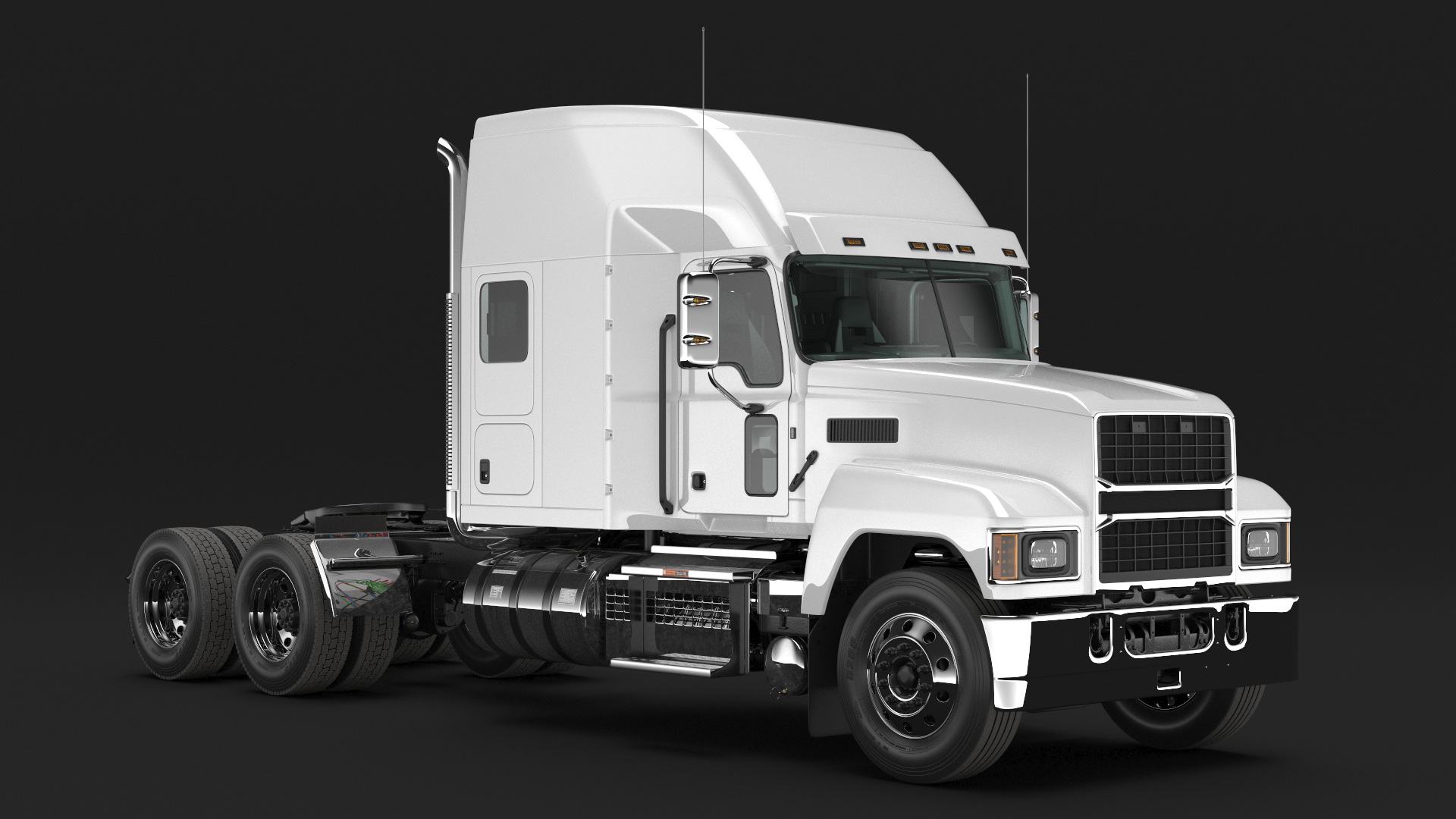 3D 2025 Semi Truck White Rigged model