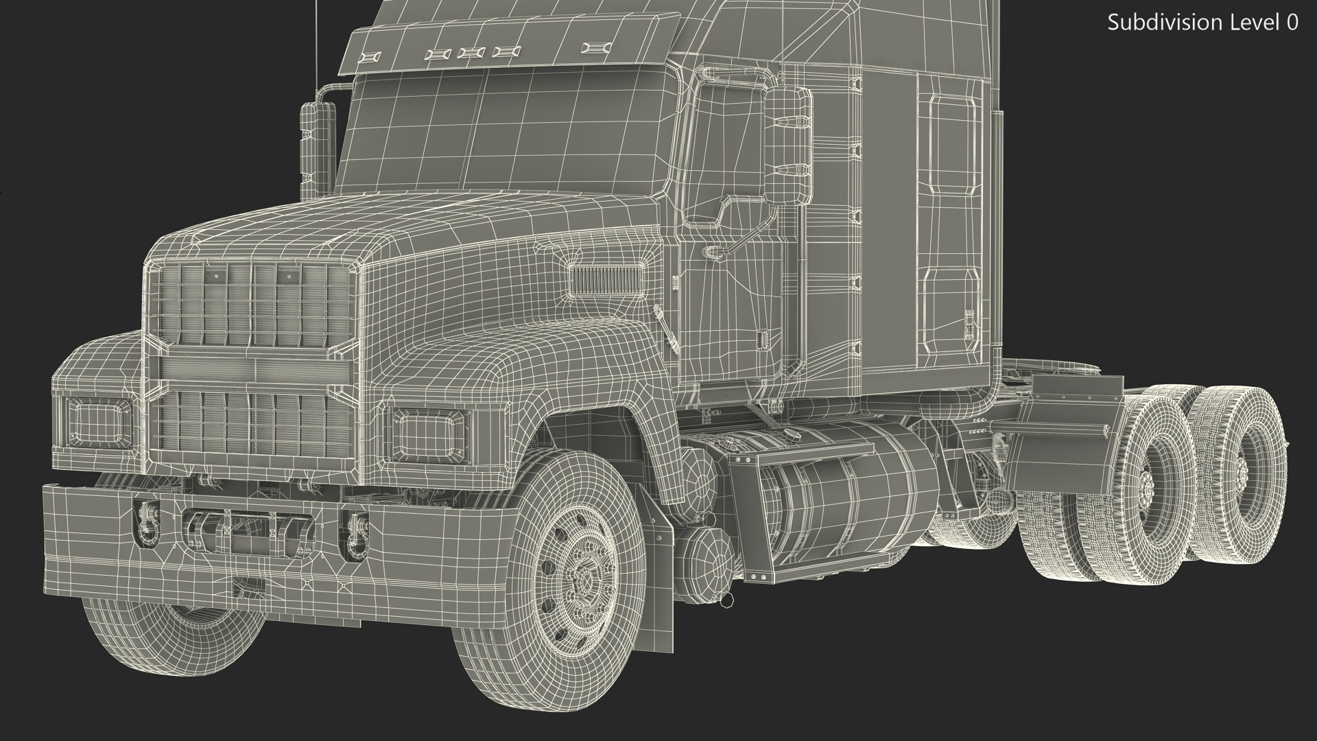 3D 2025 Semi Truck White Rigged model