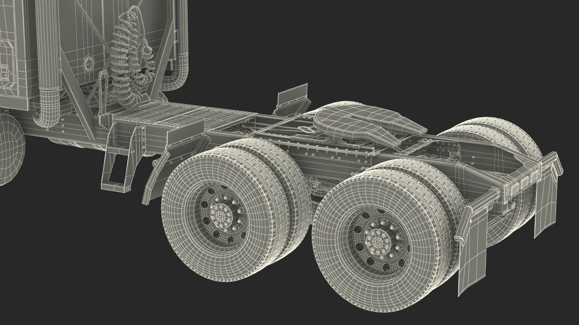 3D 2025 Semi Truck White Rigged model