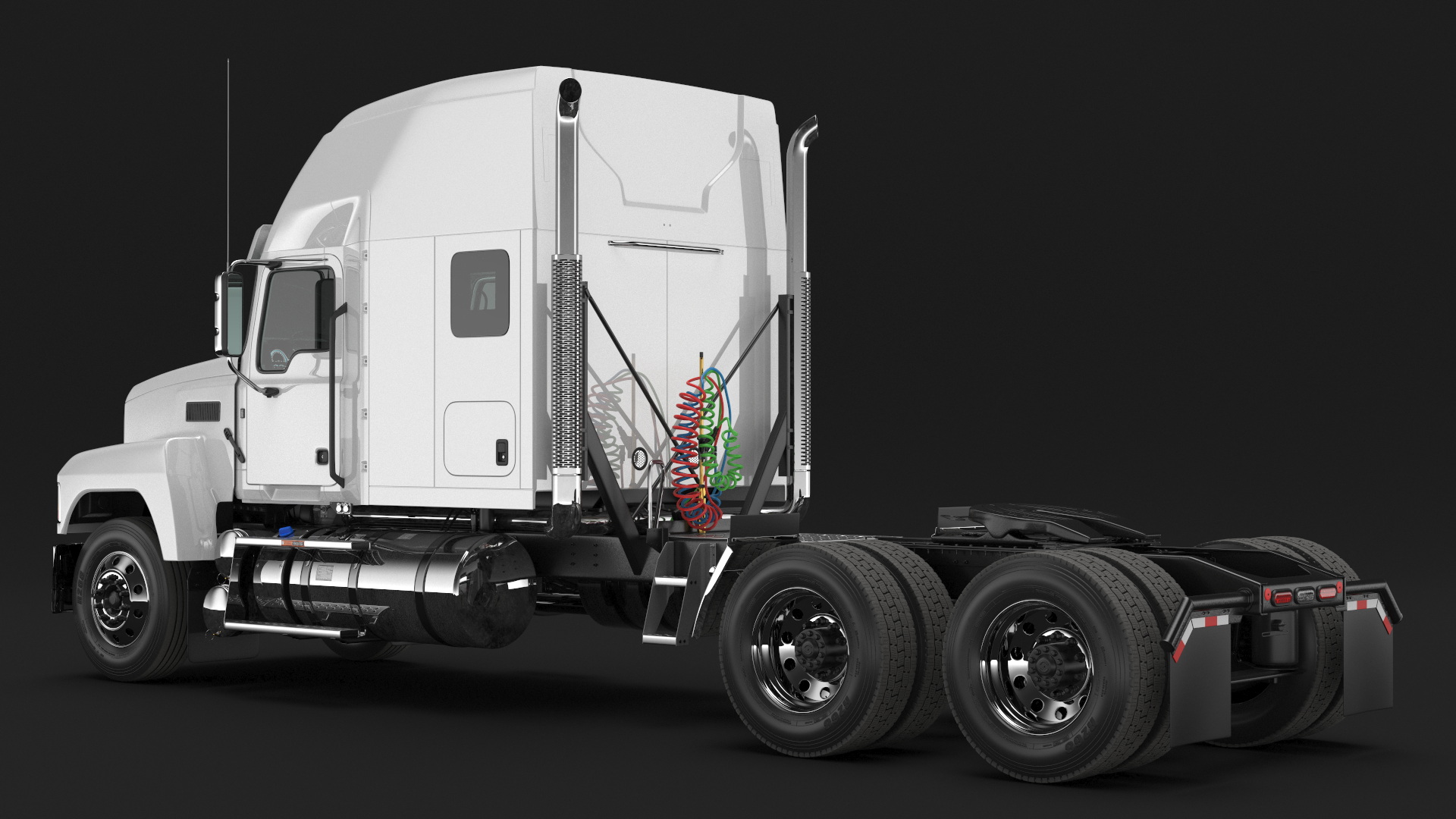 3D 2025 Semi Truck White Rigged model