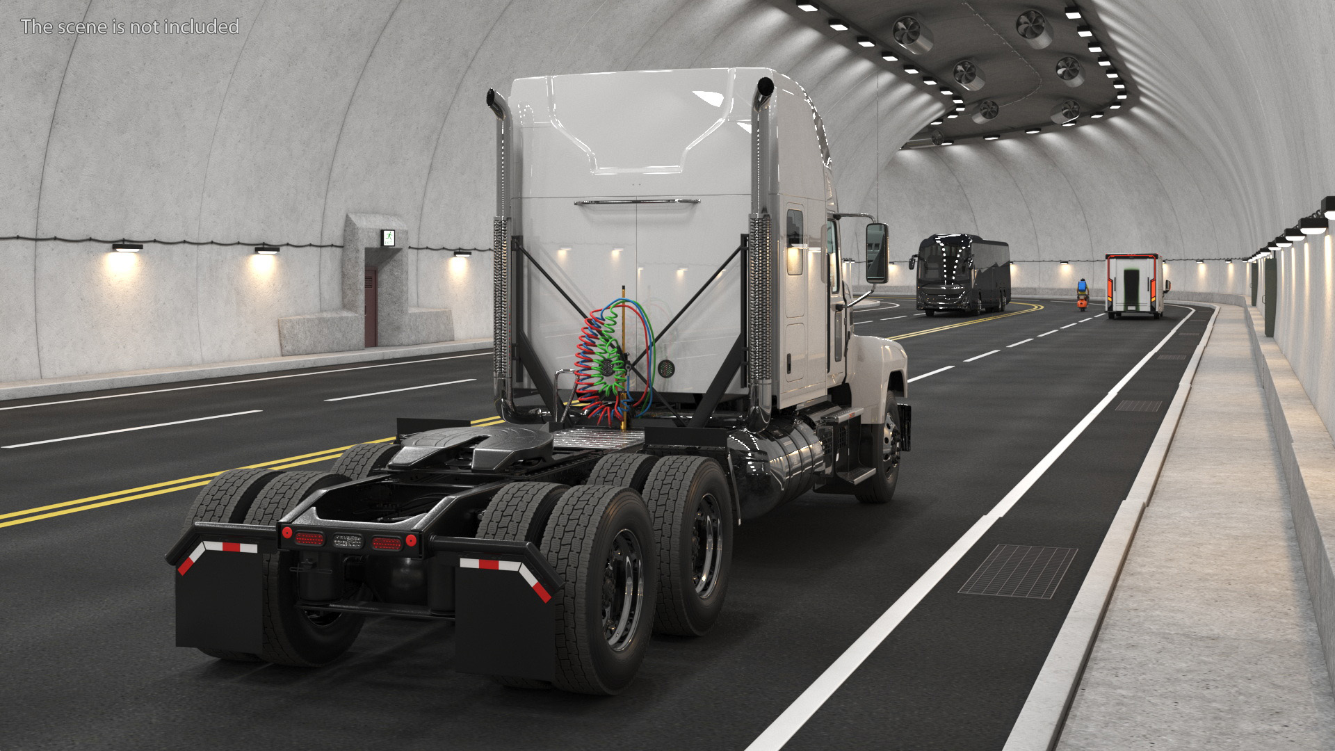 3D 2025 Semi Truck White Rigged model