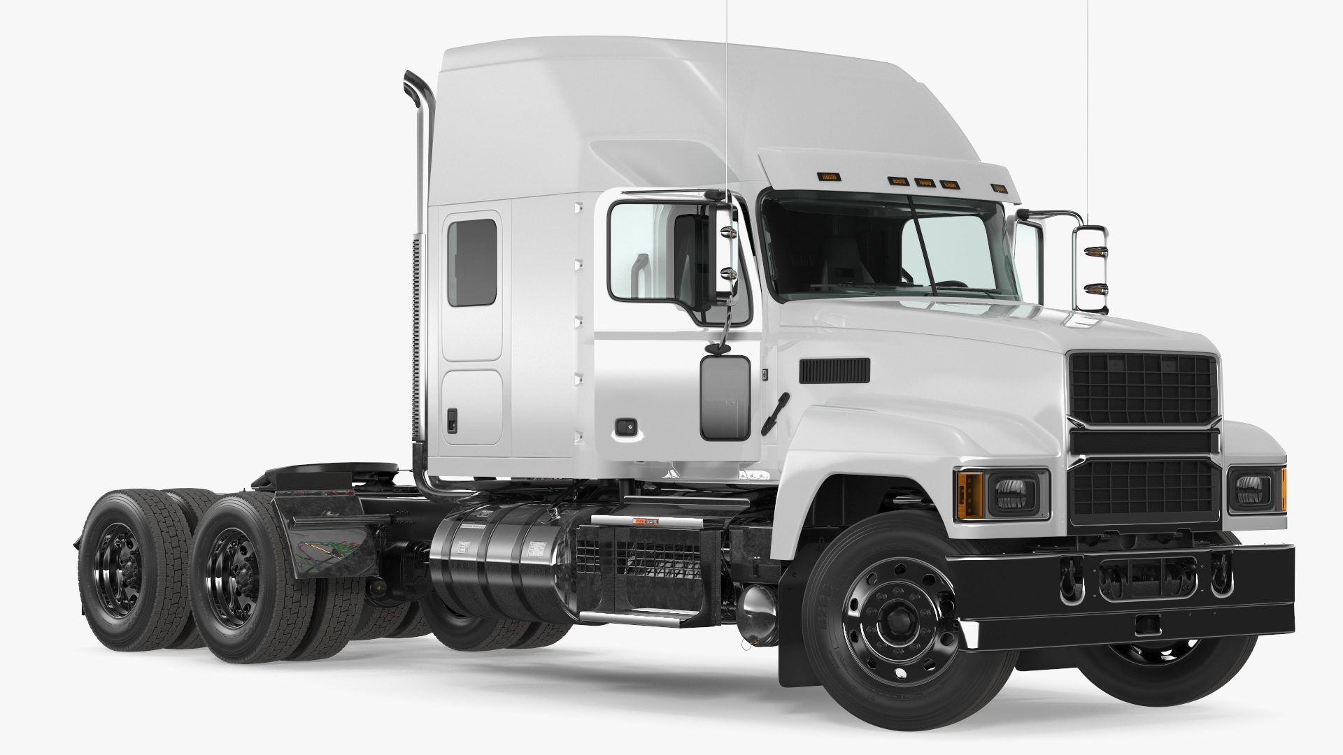 3D 2025 Semi Truck White Rigged model