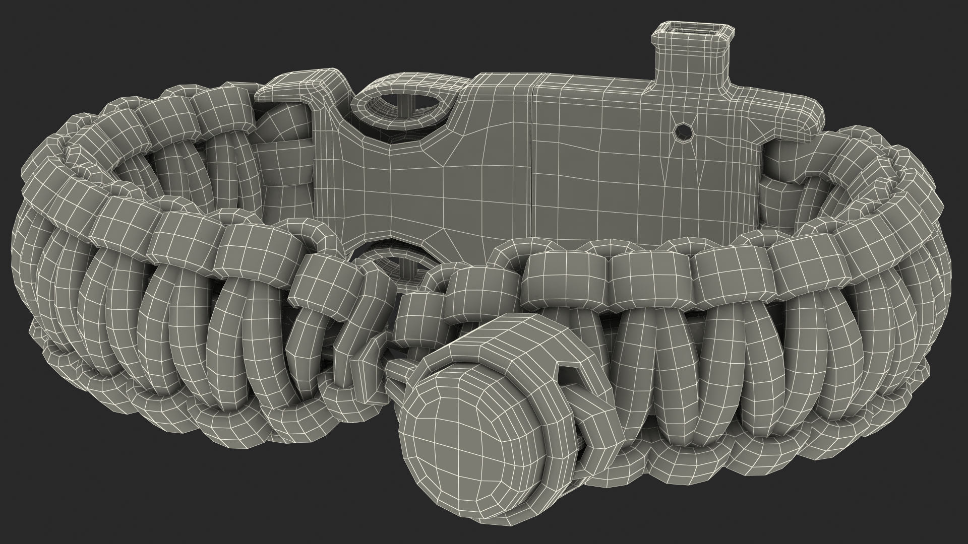 3D model Atomic Bear Tactical Paracord Bracelet Orange
