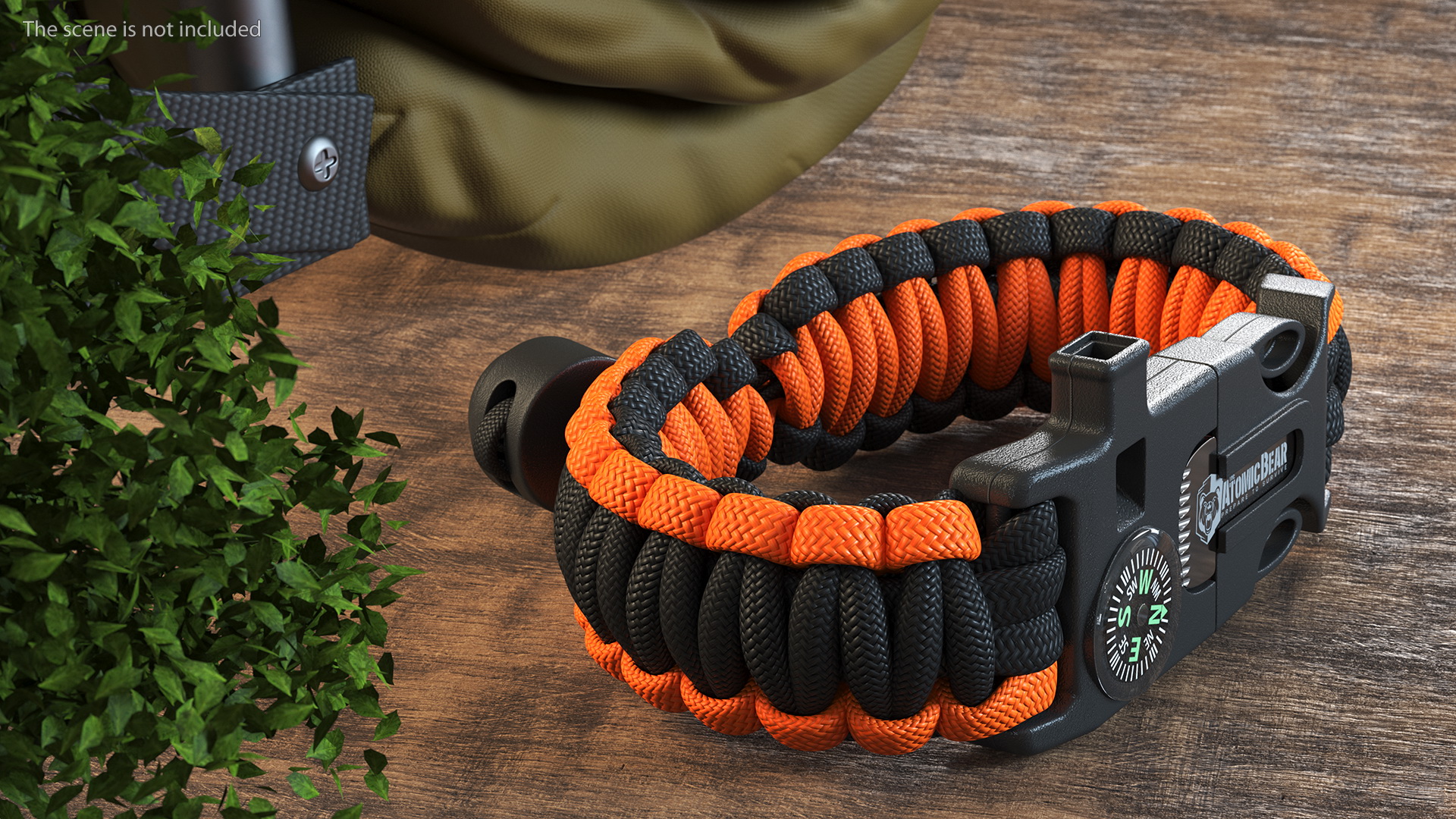 3D model Atomic Bear Tactical Paracord Bracelet Orange