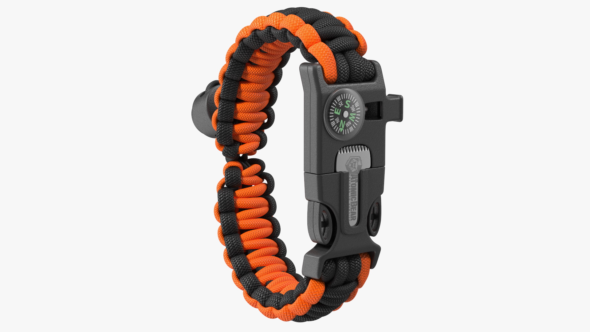 3D model Atomic Bear Tactical Paracord Bracelet Orange